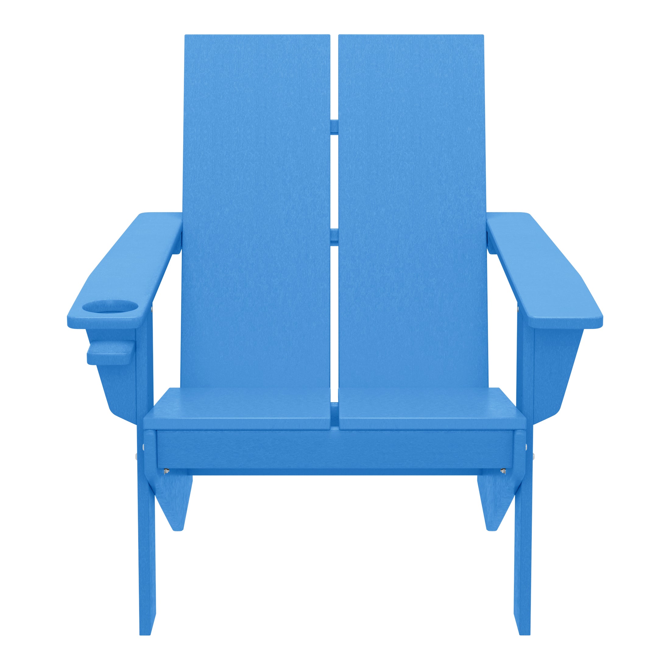 Seaview Outdoor HDPE Modern Adirondack Chair with Cup Holder (Set of 4)