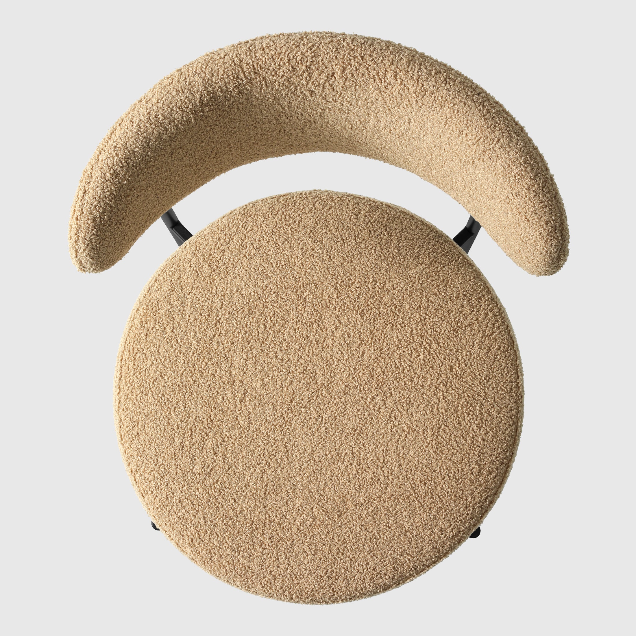 Celine Mid-Century Modern Upholstered Sherpa Round Dining Chairs (Set of 4)