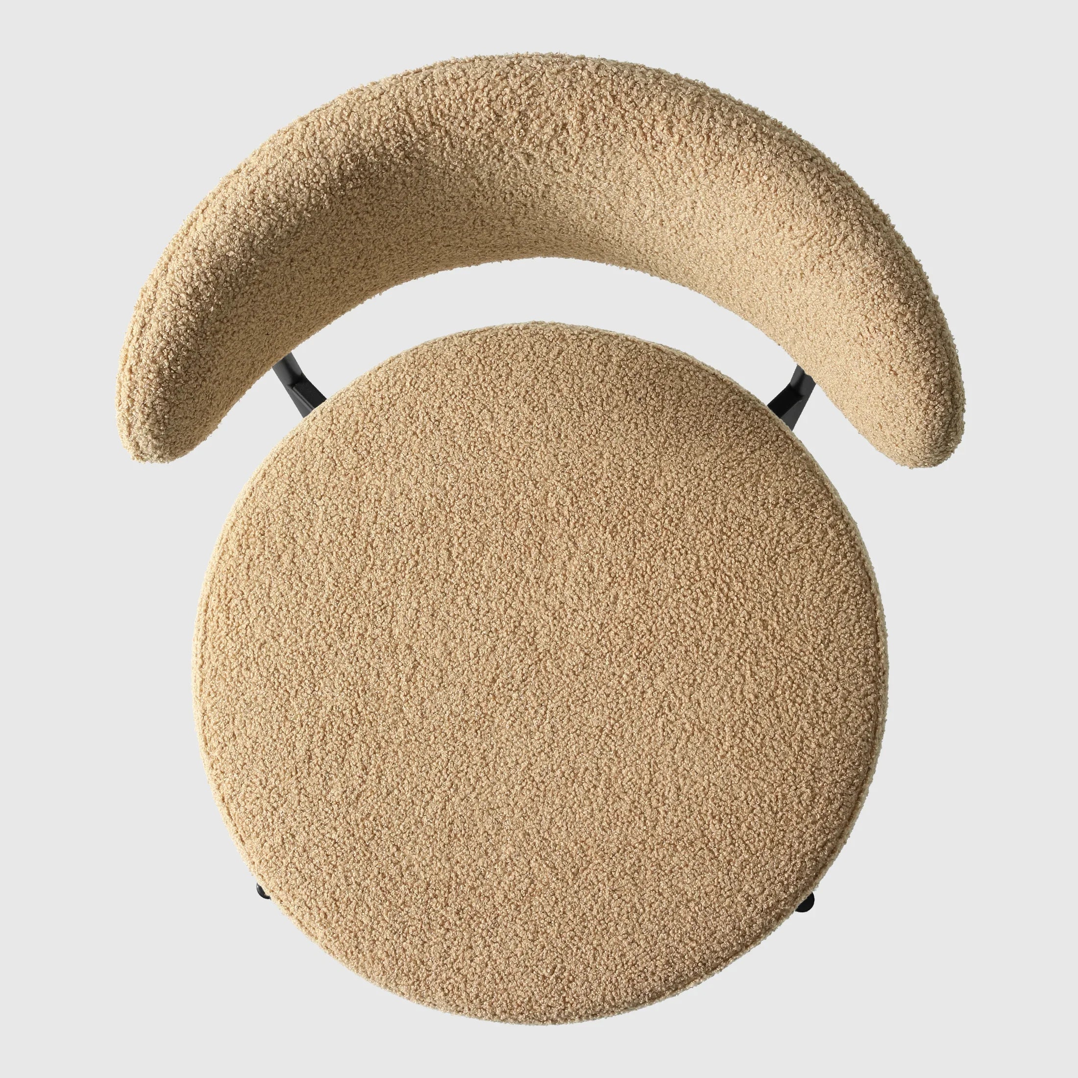 Celine Mid-Century Modern Upholstered Sherpa Round Dining Chairs (Set of 6)