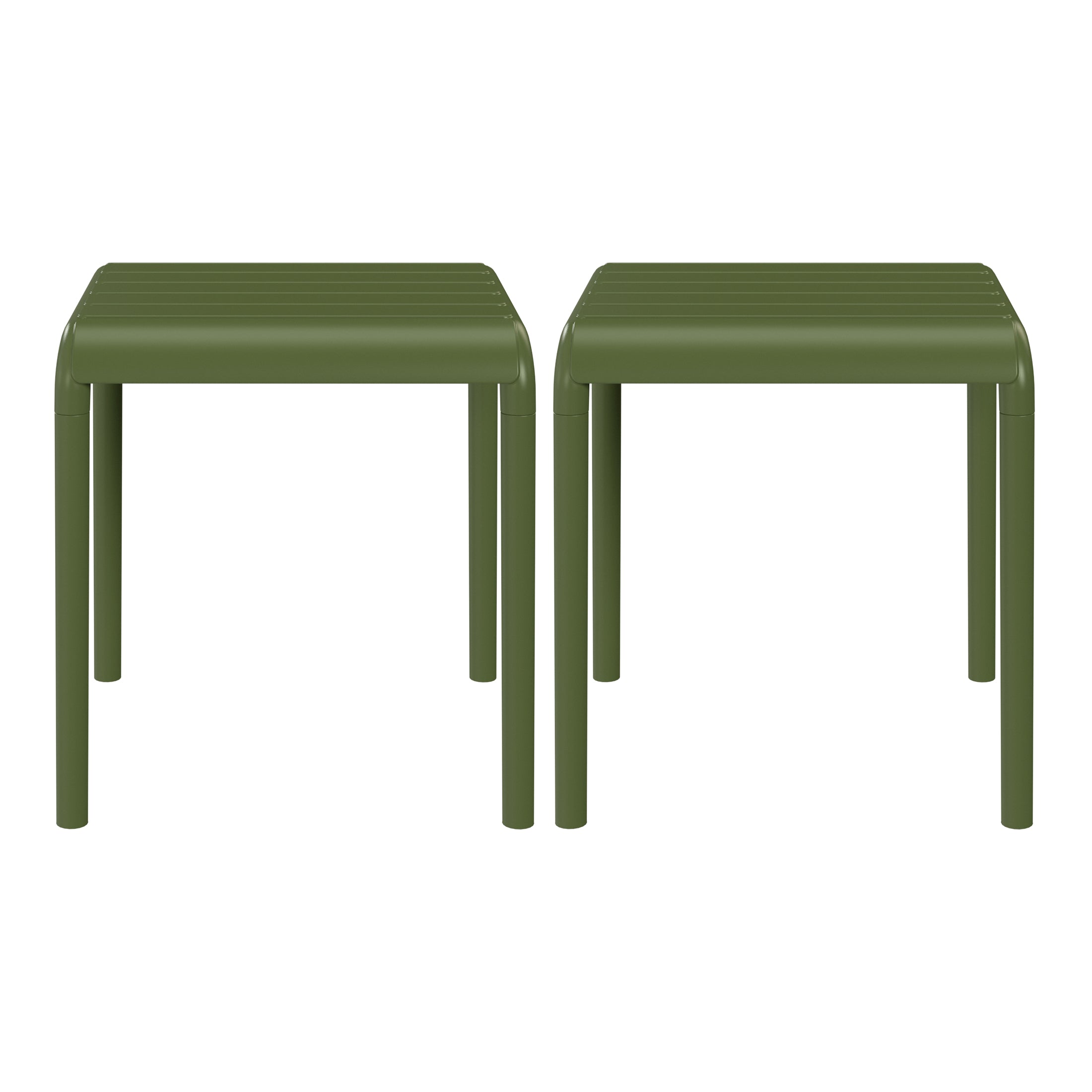 Sunshine Plastic Modern Outdoor Patio Accent Side Tables (Set of 2)