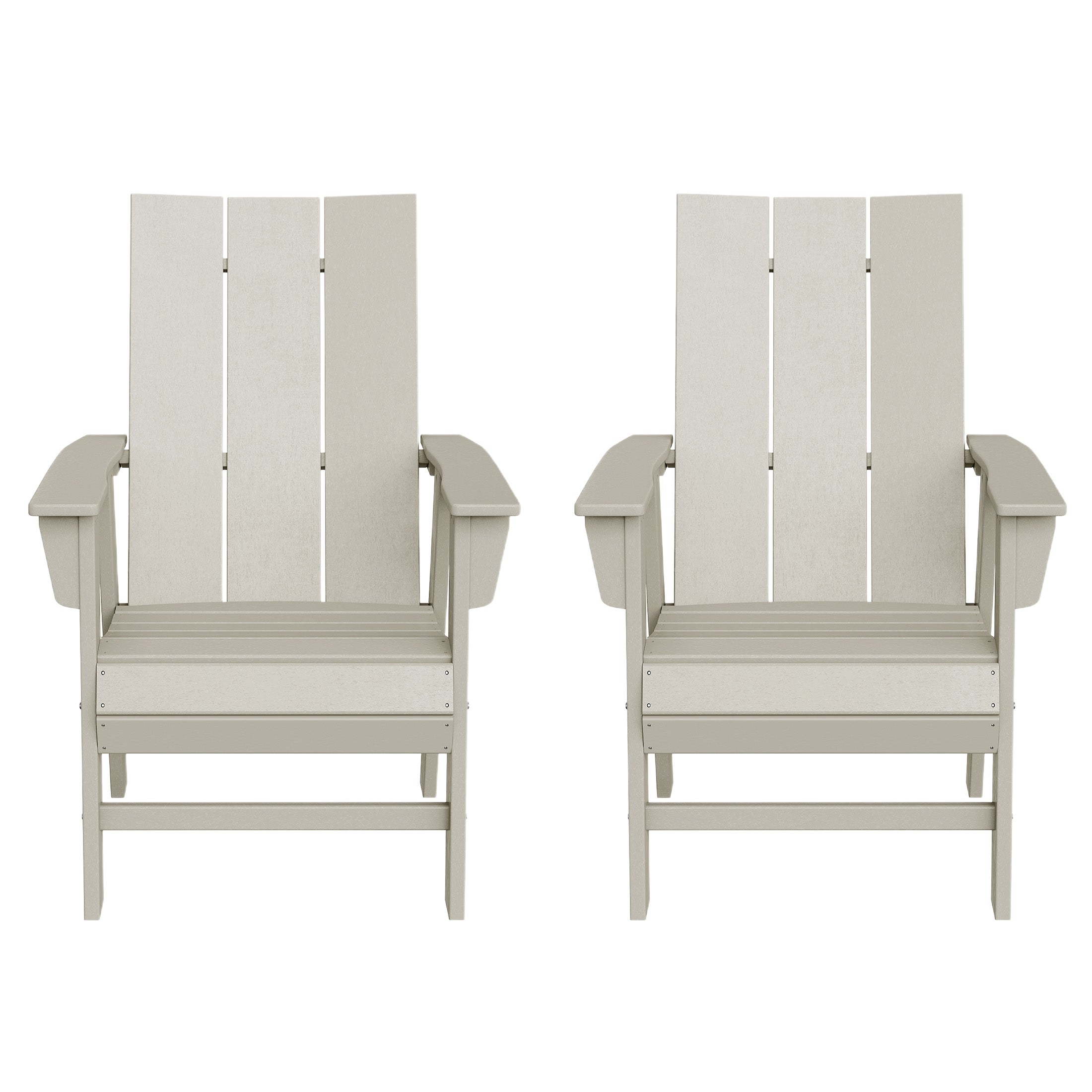 Palms Outdoor Patio HDPE Plastic Modern Adirondack Dining Chairs (Set of 2)
