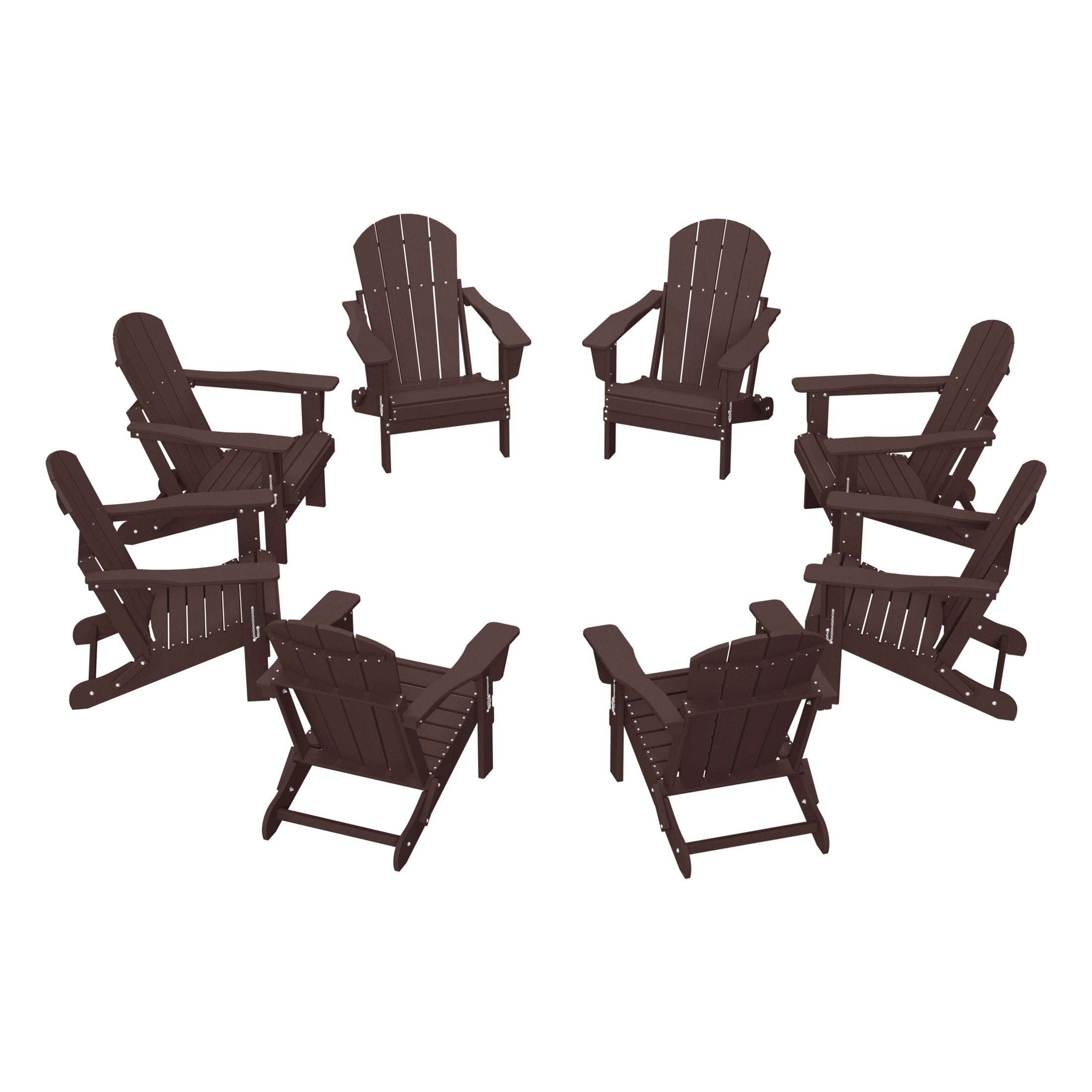Paradise Outdoor Folding Poly Adirondack Chair (Set of 8)