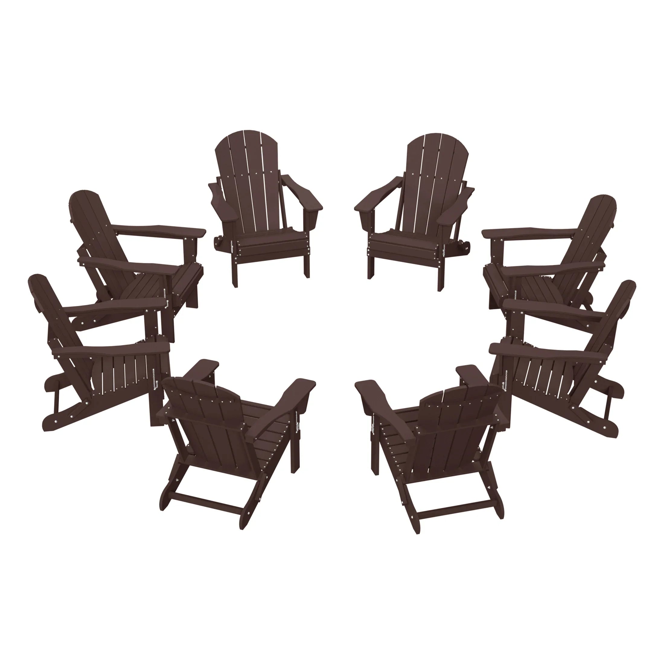 Paradise Outdoor Folding Poly Adirondack Chair (Set of 8)