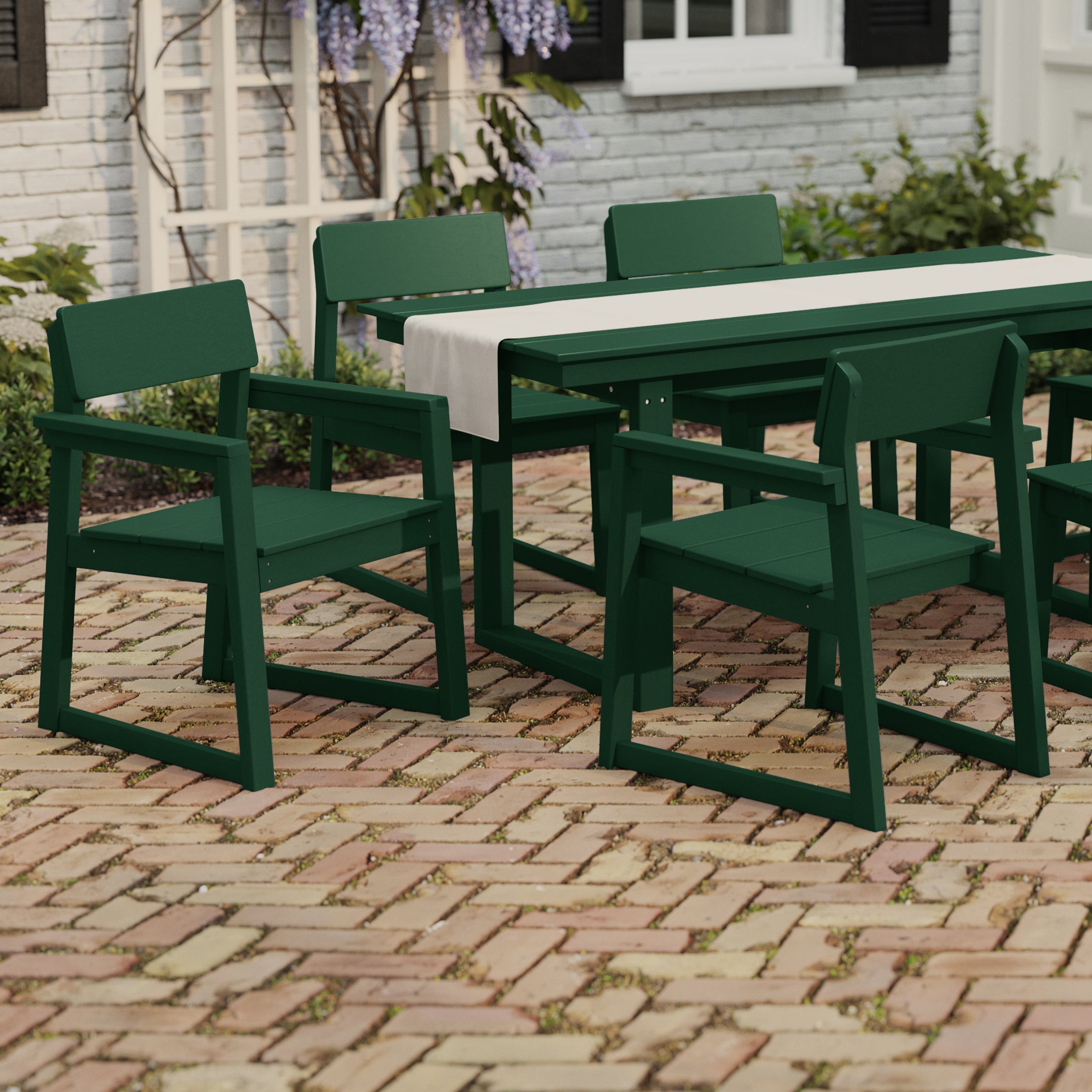 Cambria Modern HDPE Outdoor Patio Dining Arm Chairs (Set of 2)