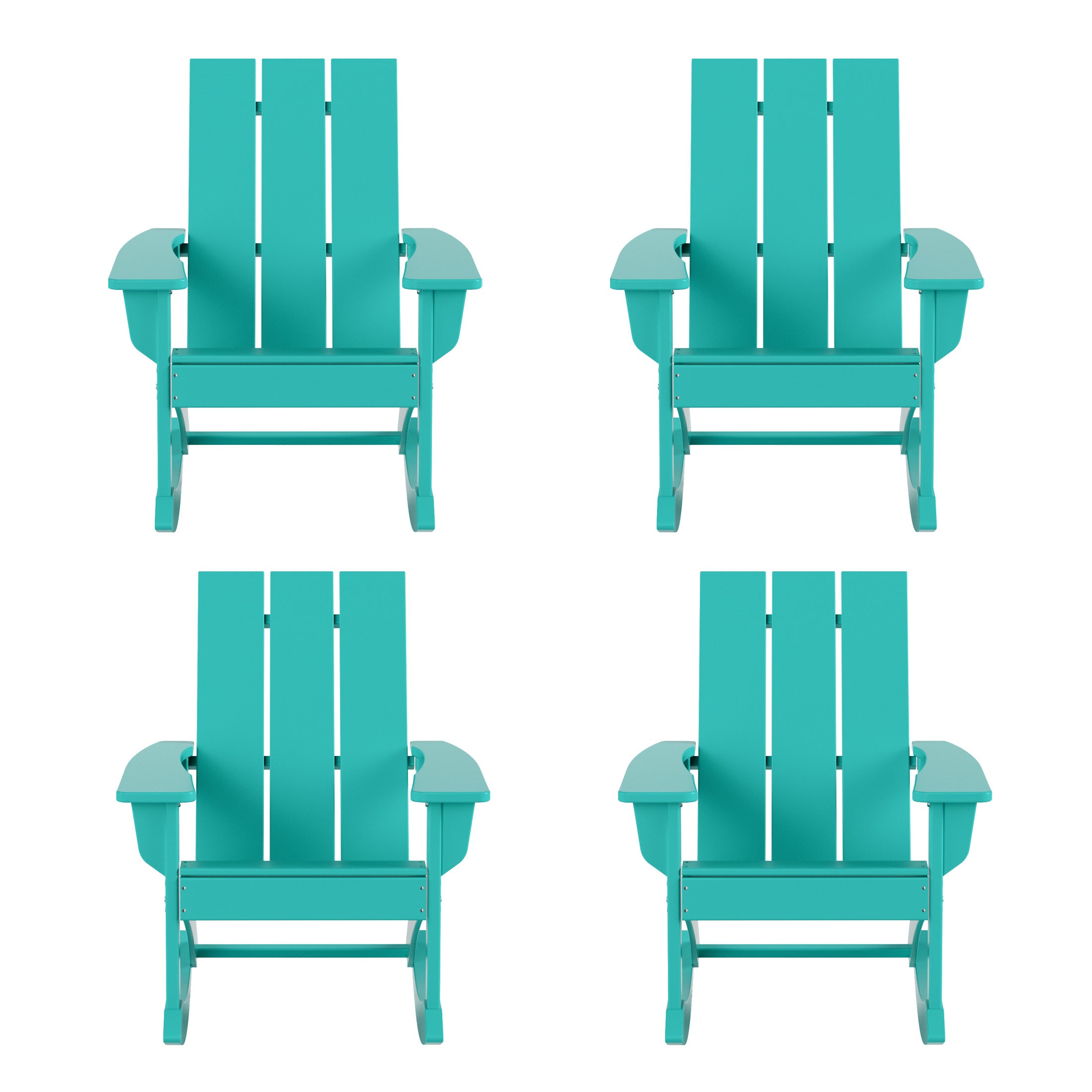 Palms Outdoor Patio Modern Adirondack Rocking Chair (Set of 4)