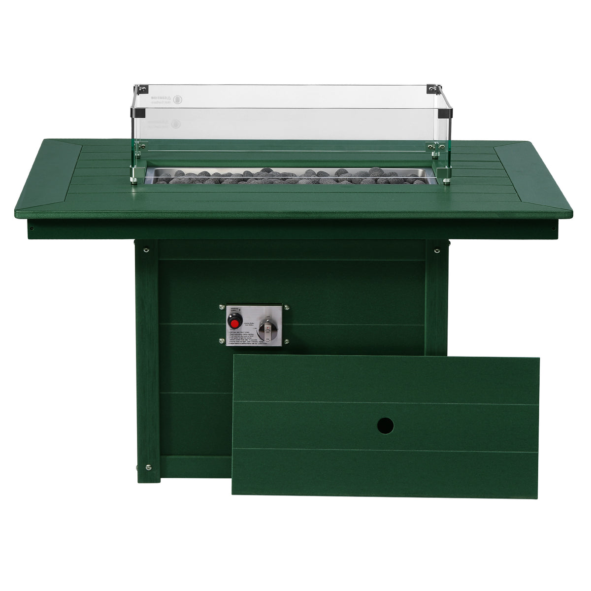Sol 46" Modern Outdoor 55,000 BTU Patio Gas Propane Rectangle Deck Fire Pit Table