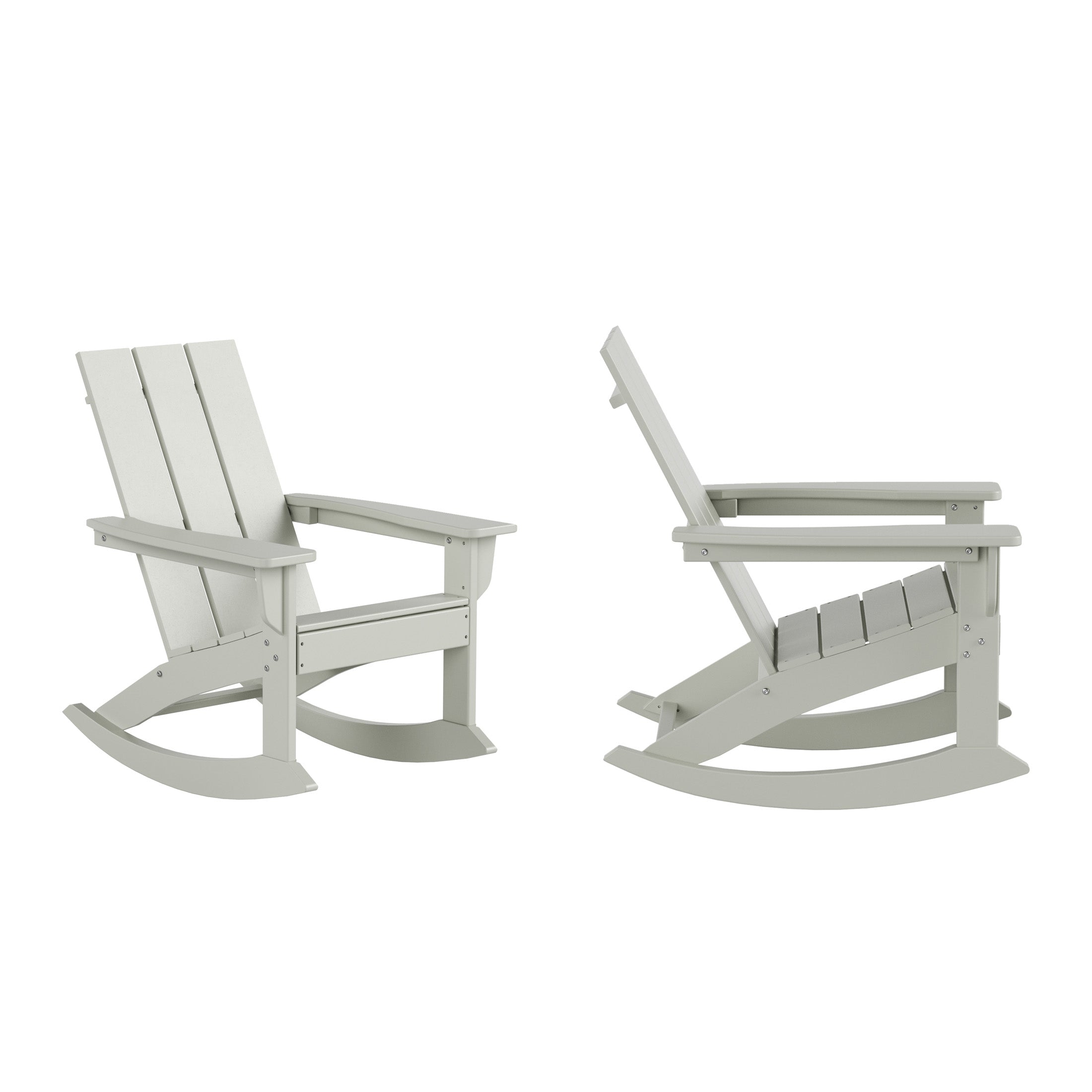 Palms Outdoor Patio Modern Adirondack Rocking Chair (Set of 2)