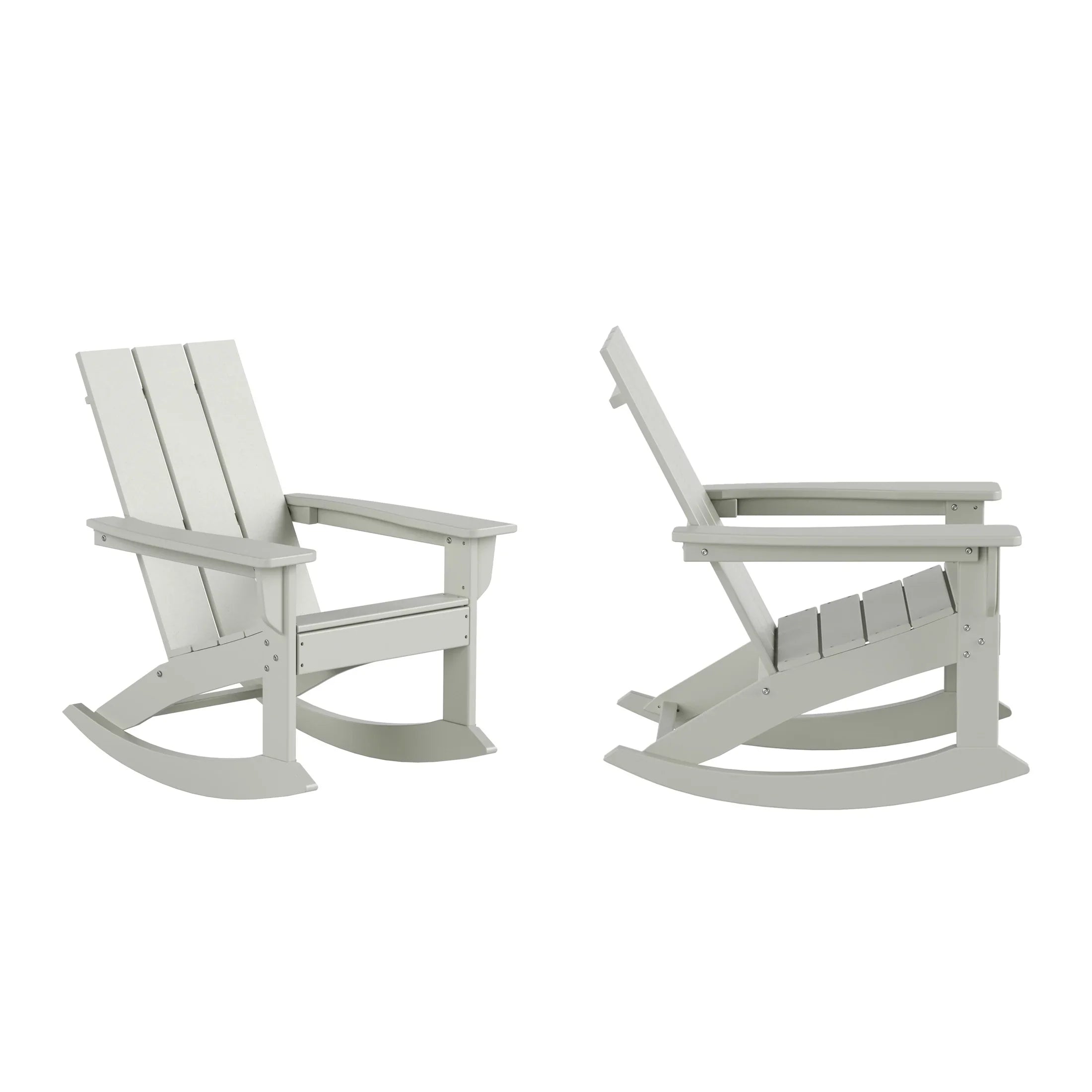 Palms Outdoor Patio Modern Adirondack Rocking Chair (Set of 2)