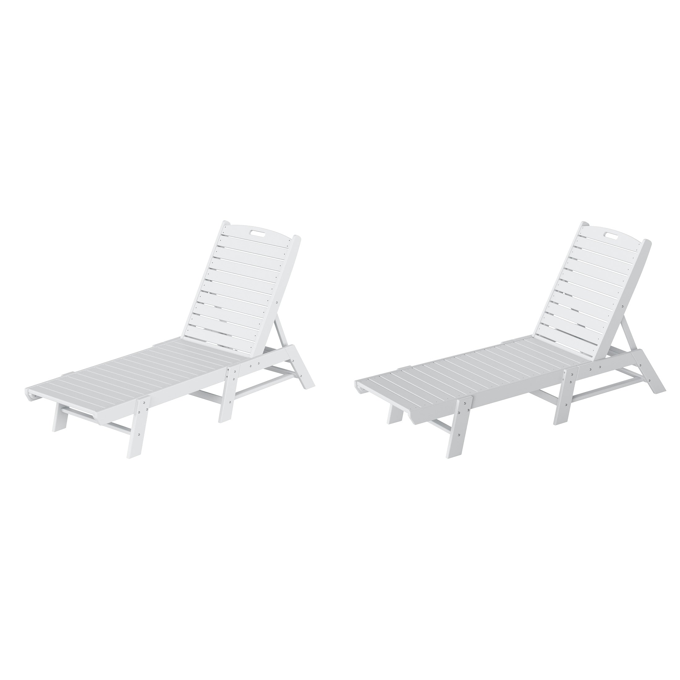 Paradise Poly Reclining Outdoor Patio Chaise Lounge Chair Adjustable (Set of 2)