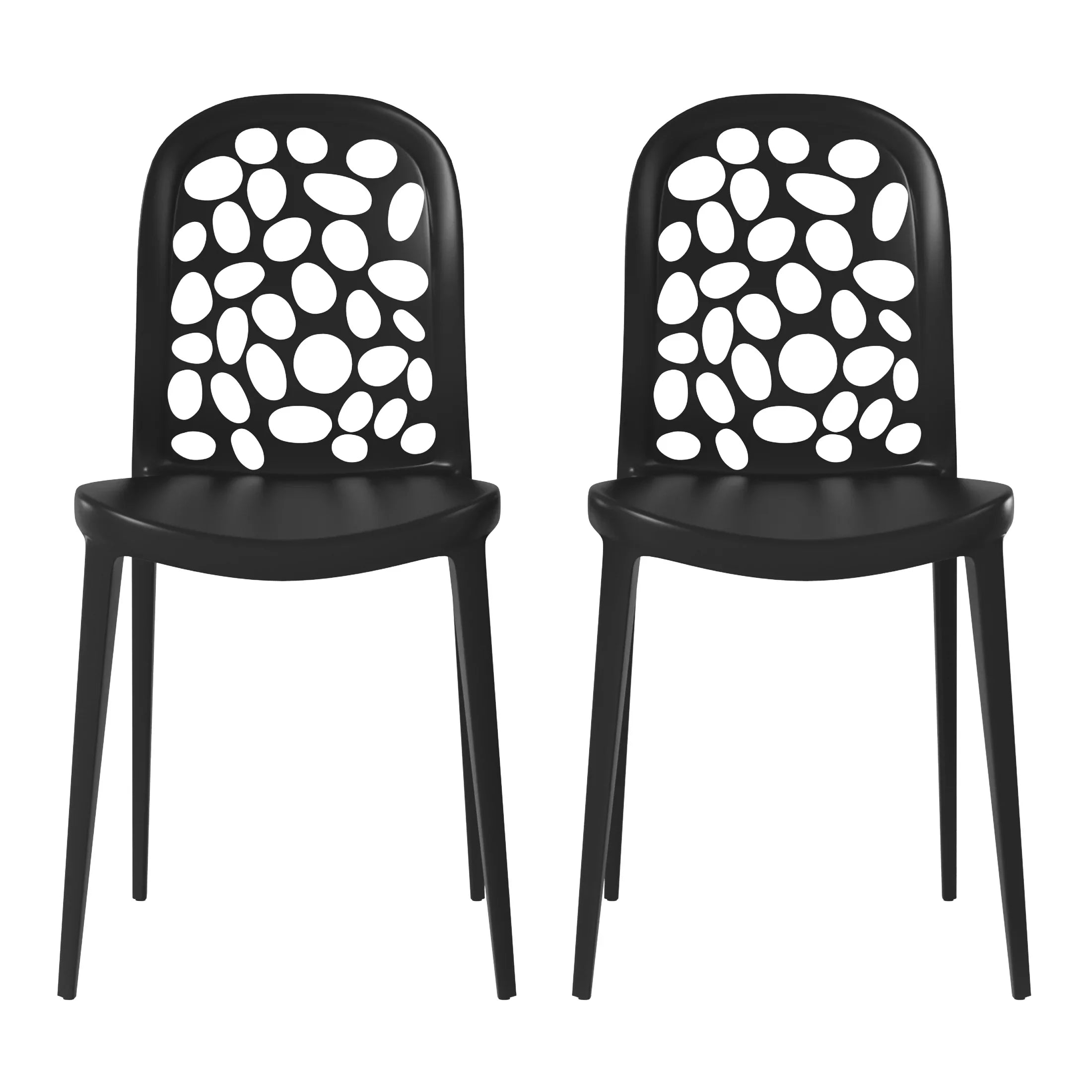 Sunshine Outdoor Modern Stackable Patio Dining Chairs (Set of 2)