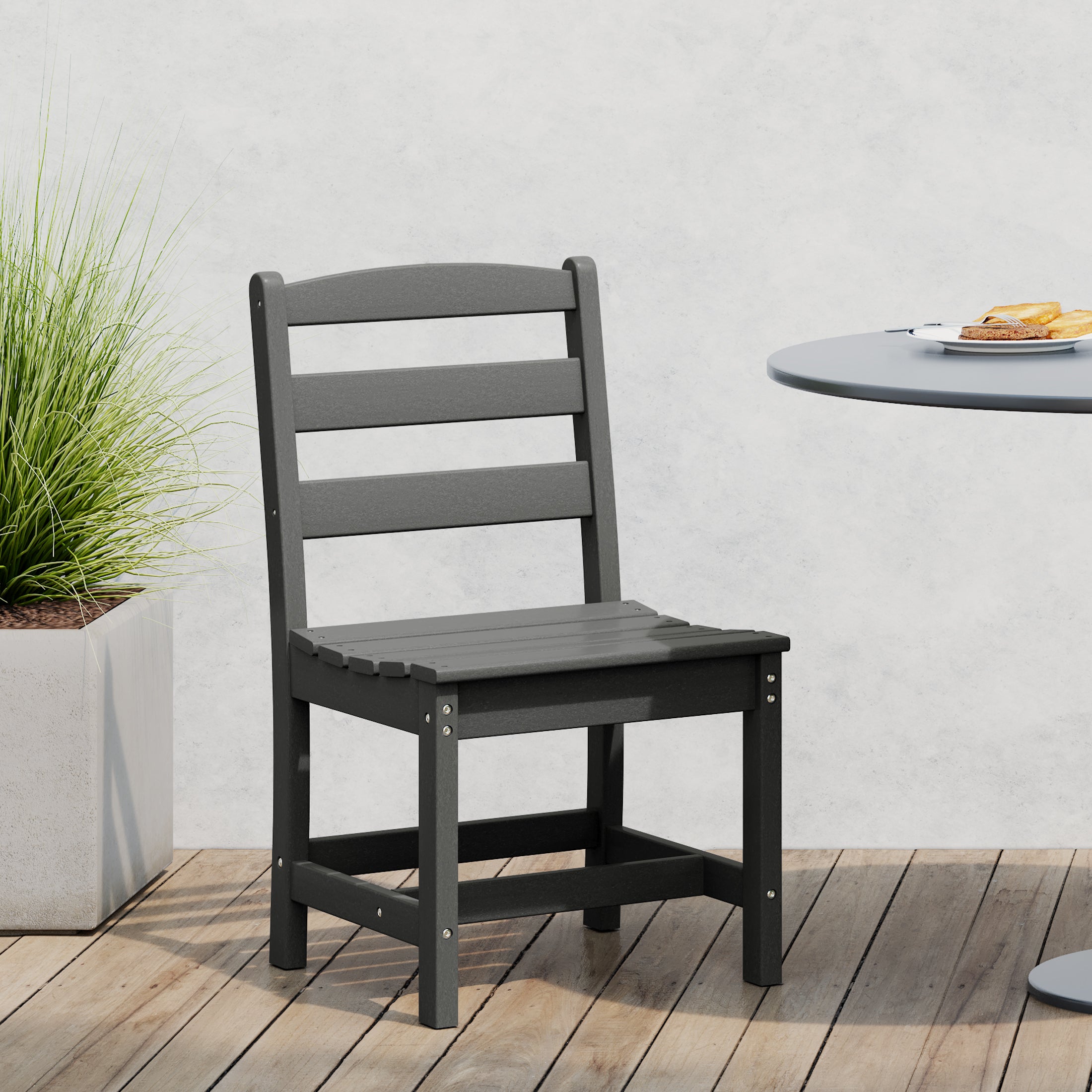 Palms Outdoor HDPE Patio Classic Armless Dining Side Chair