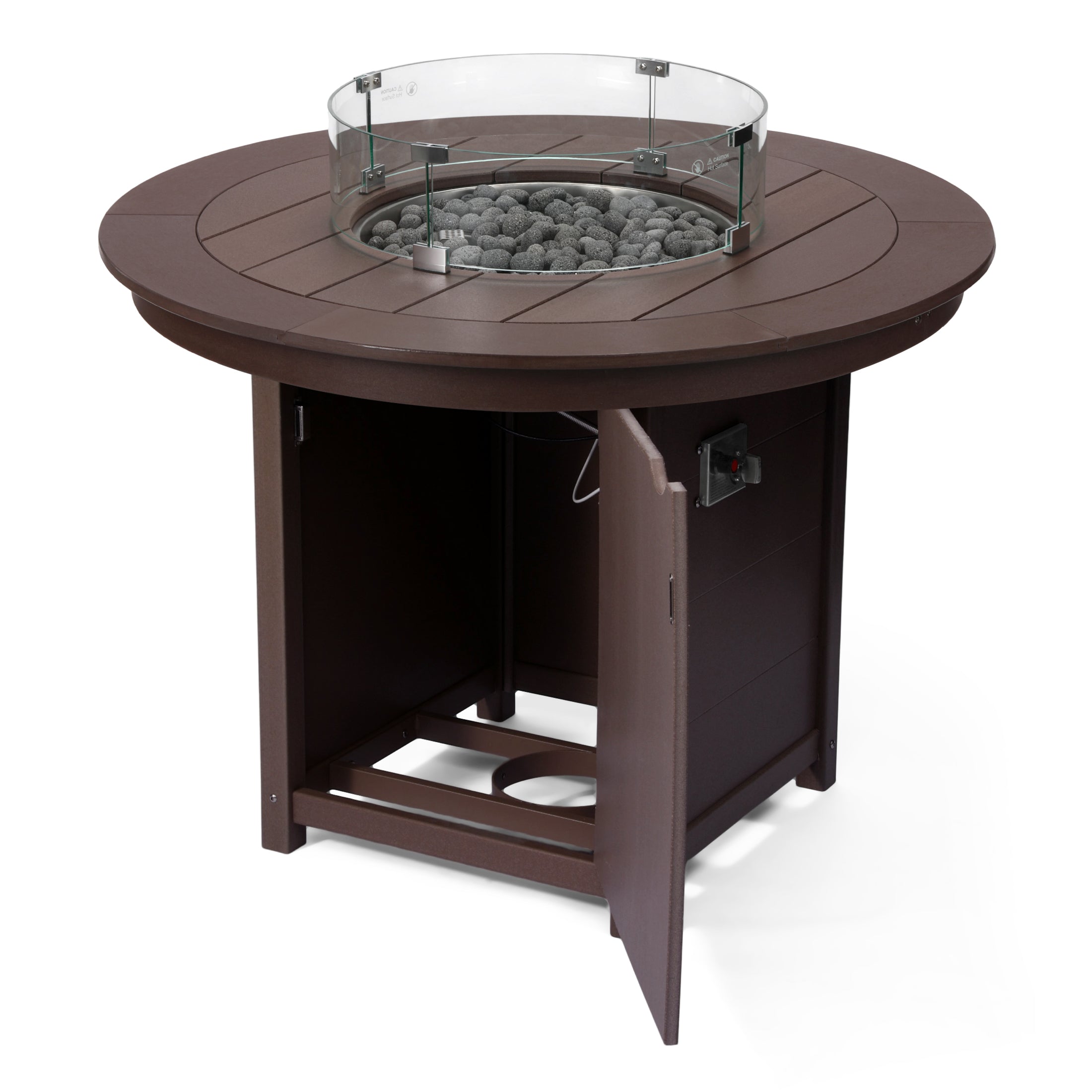 Sol 47" Modern Outdoor Patio Propane Round Counter Height Fire Pit Table
