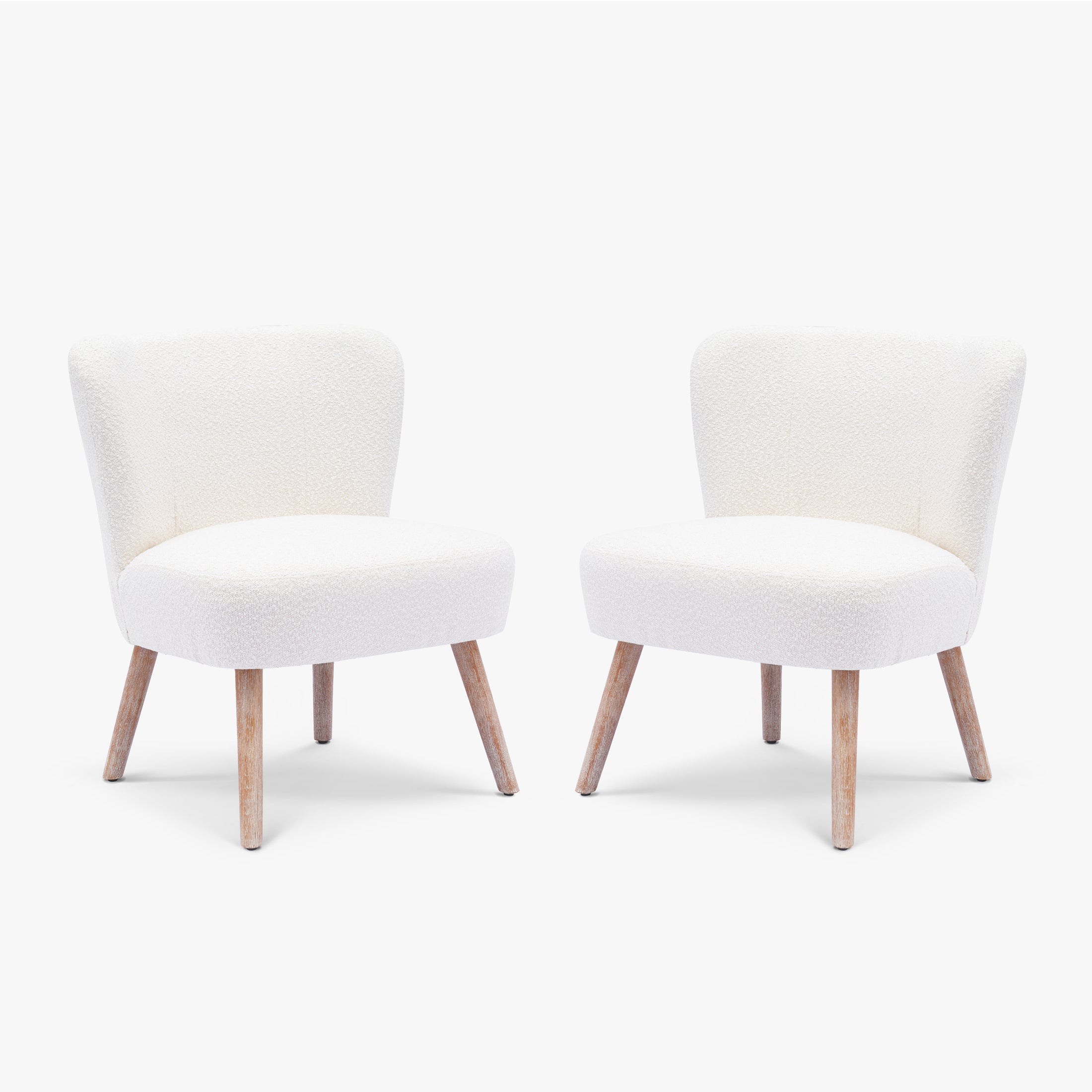 Amélie 25" Wide Upholstered Boucle Accent Chairs Set of Two