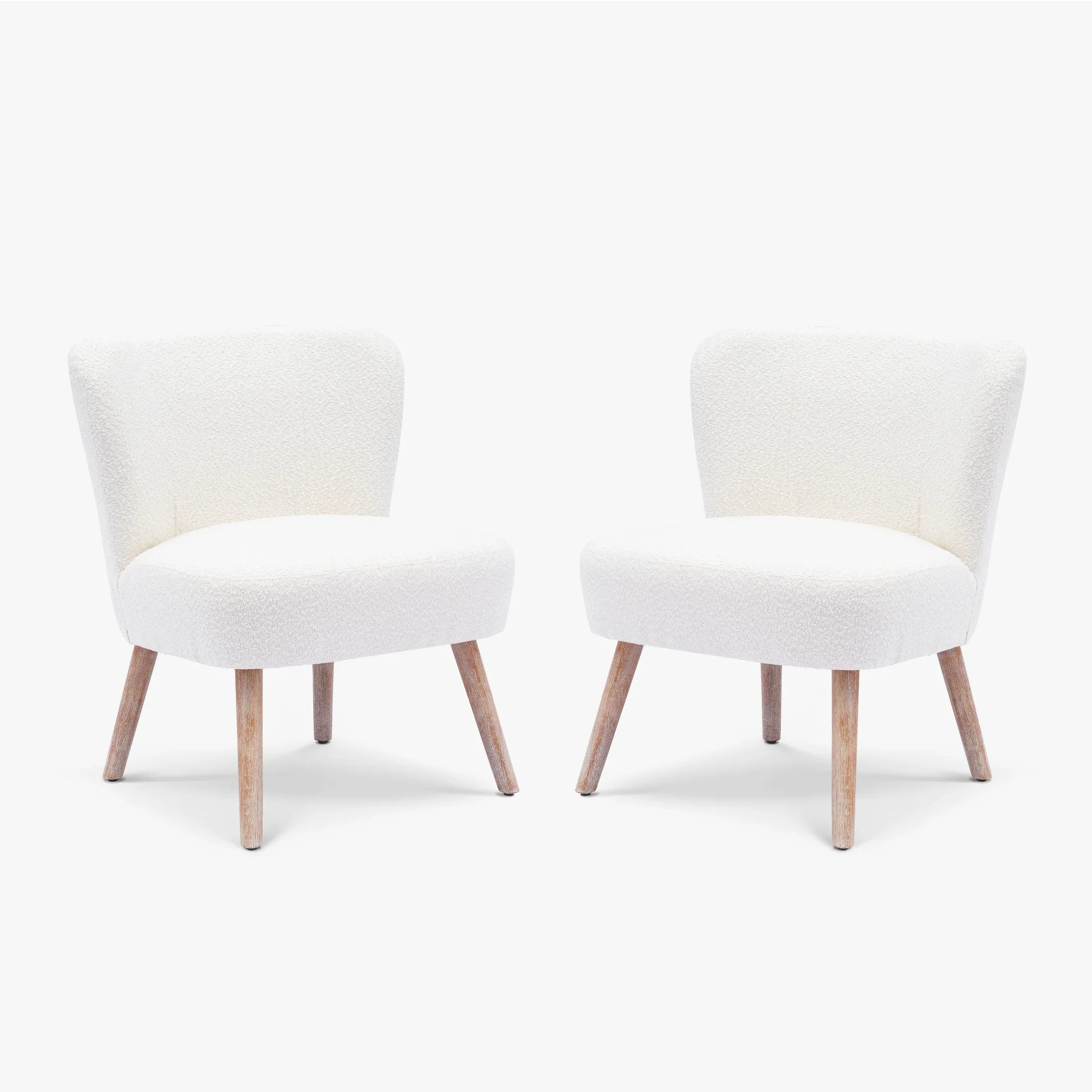 Amélie 25" Wide Upholstered Boucle Accent Chairs Set of Two