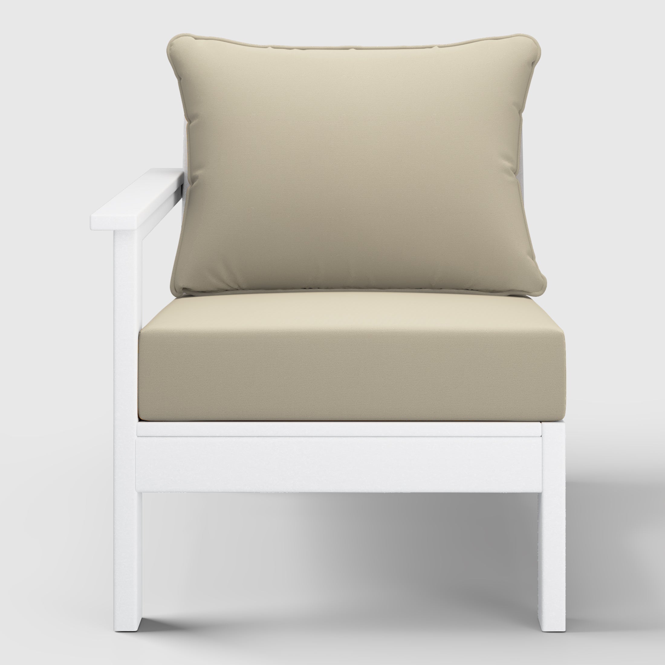 Portsmouth Outdoor Patio HDPE Left Arm Sectional Corner Club Chair with Patio Cushions