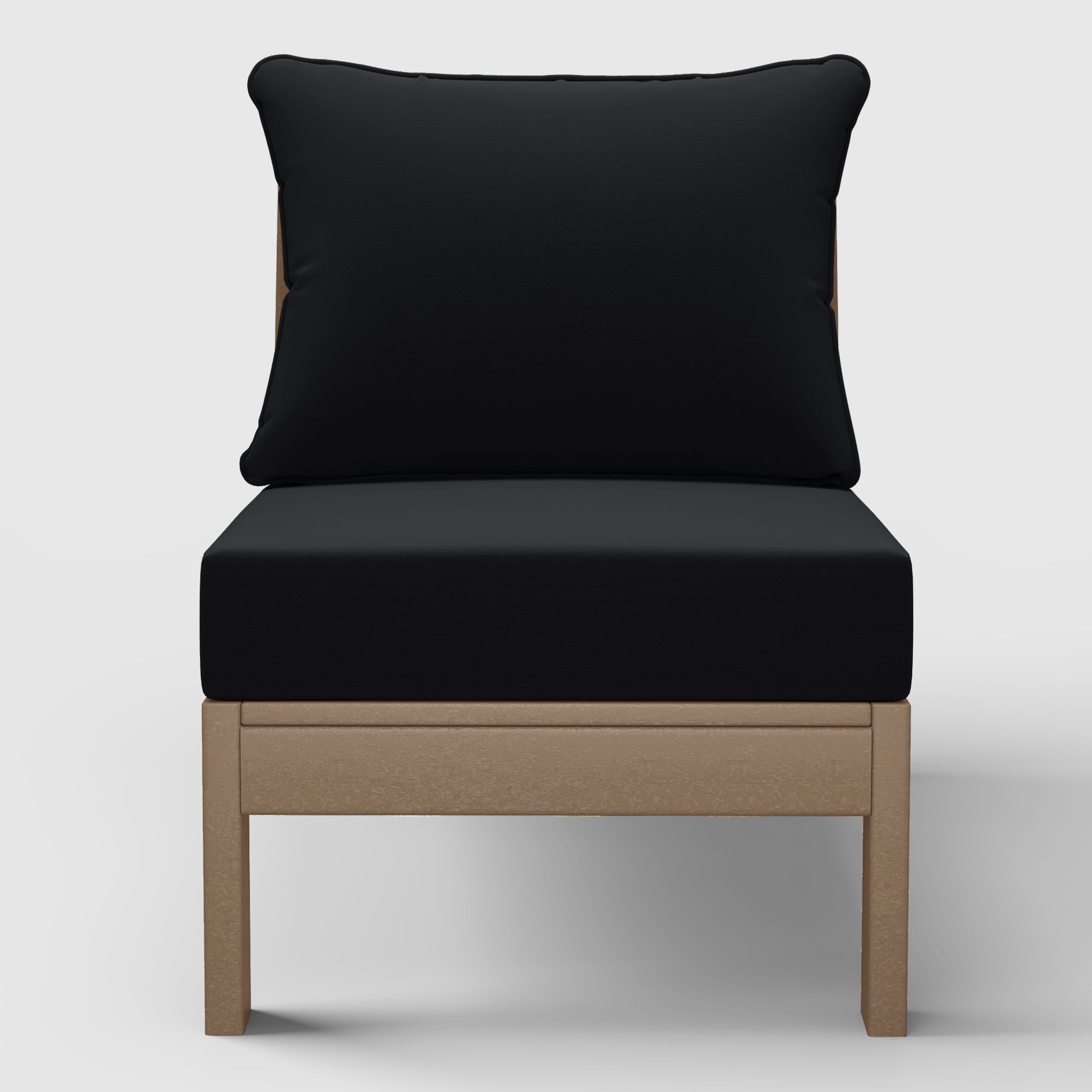 Portsmouth Outdoor HDPE Deep Seating Modular Armless Patio Chair with Patio Cushions