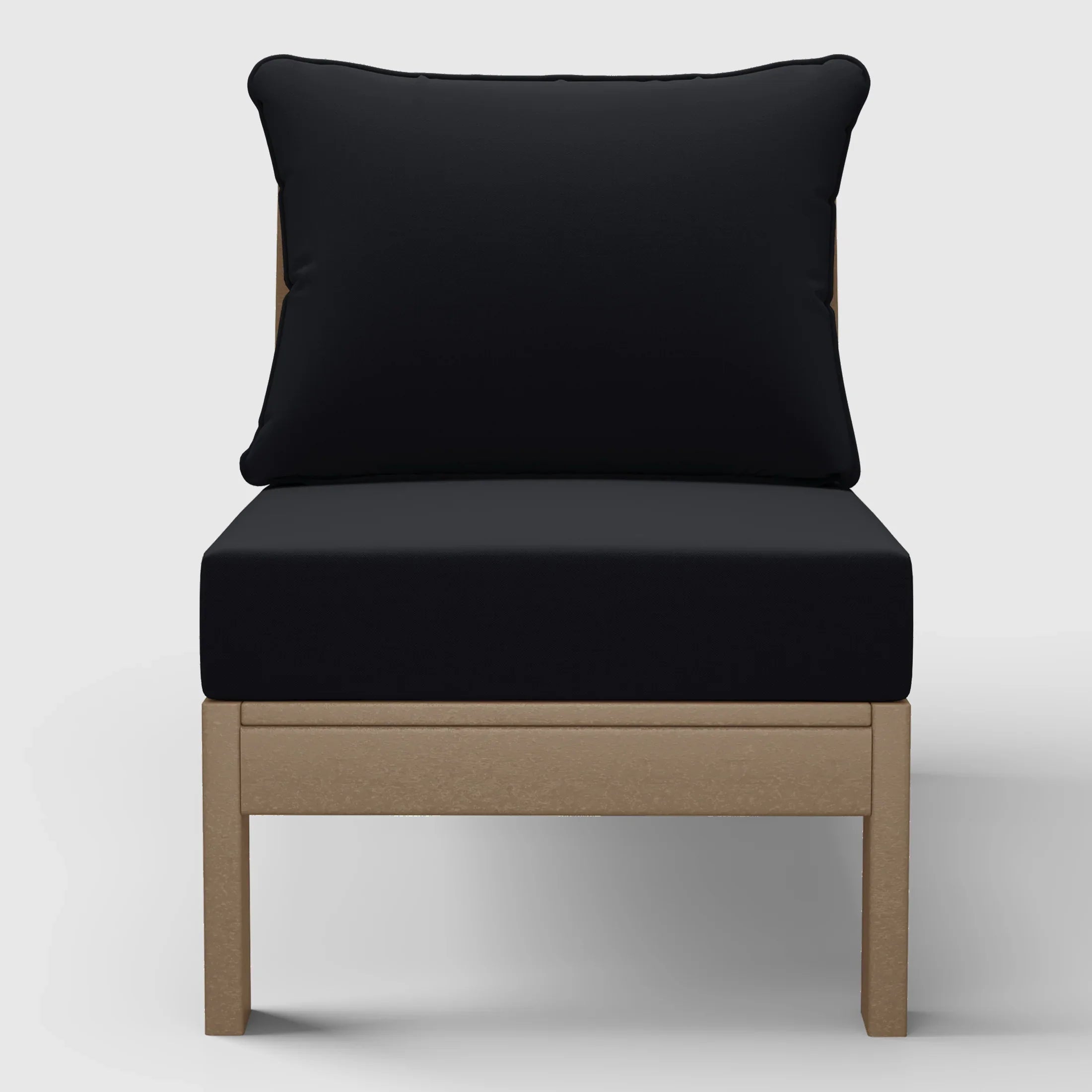 Portsmouth Outdoor HDPE Deep Seating Modular Armless Patio Chair with Patio Cushions