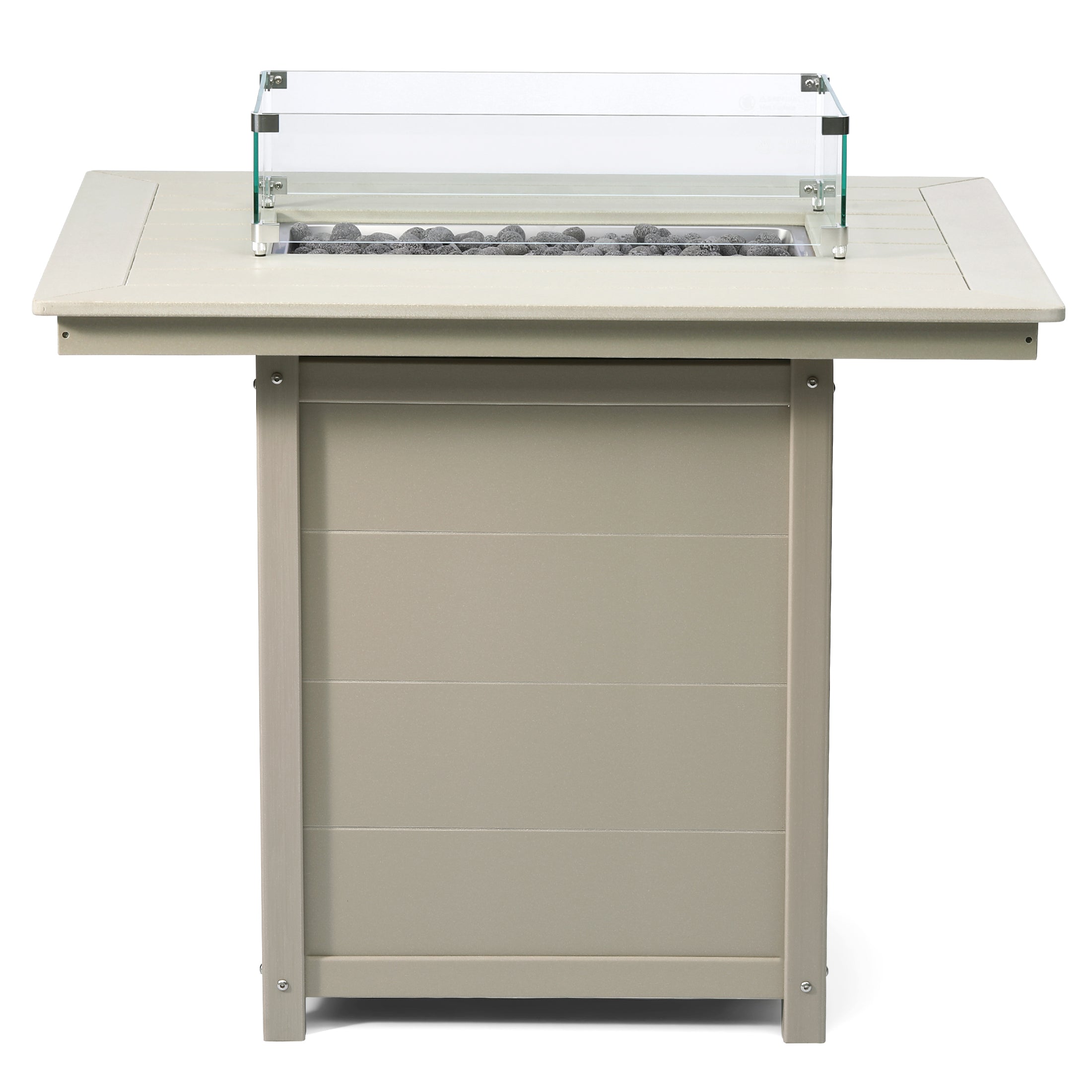 Sol 46" Modern Outdoor Patio Gas Propane Rectangle Fire Pit Table