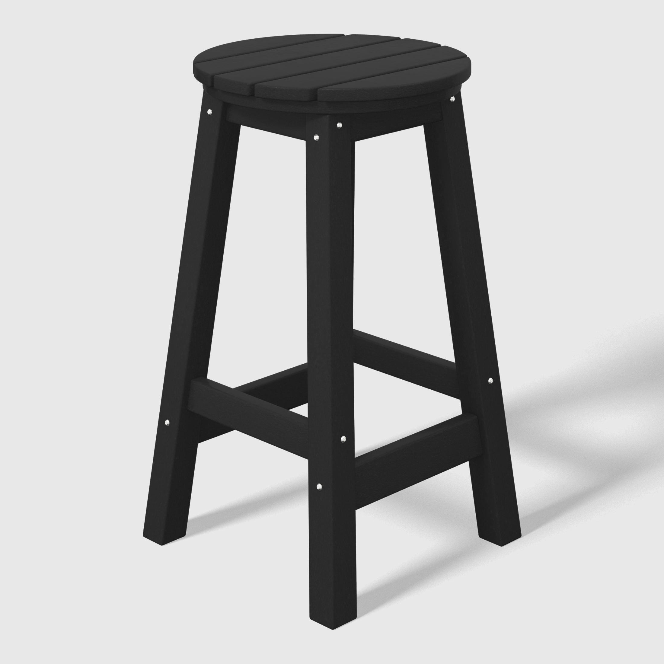 Paradise 24" HDPE Outdoor Patio Round Counter Height Bar Stool Set of 3