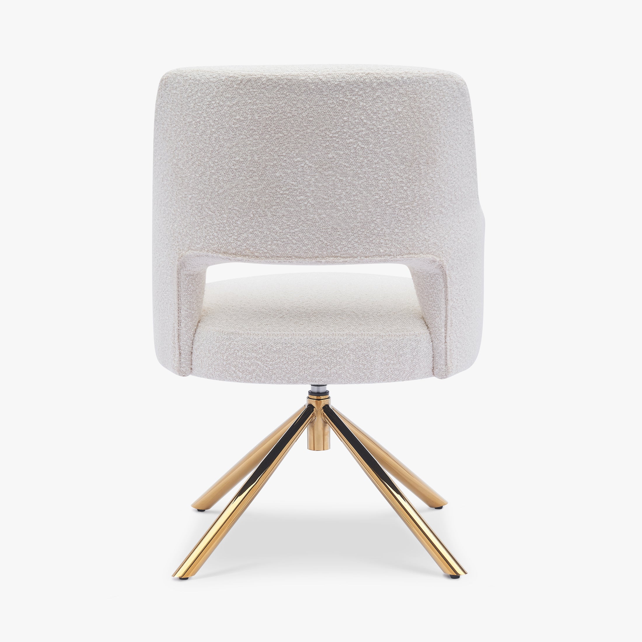 Amélie Mid-Century Modern Wide Boucle Swivel Vanity Chair