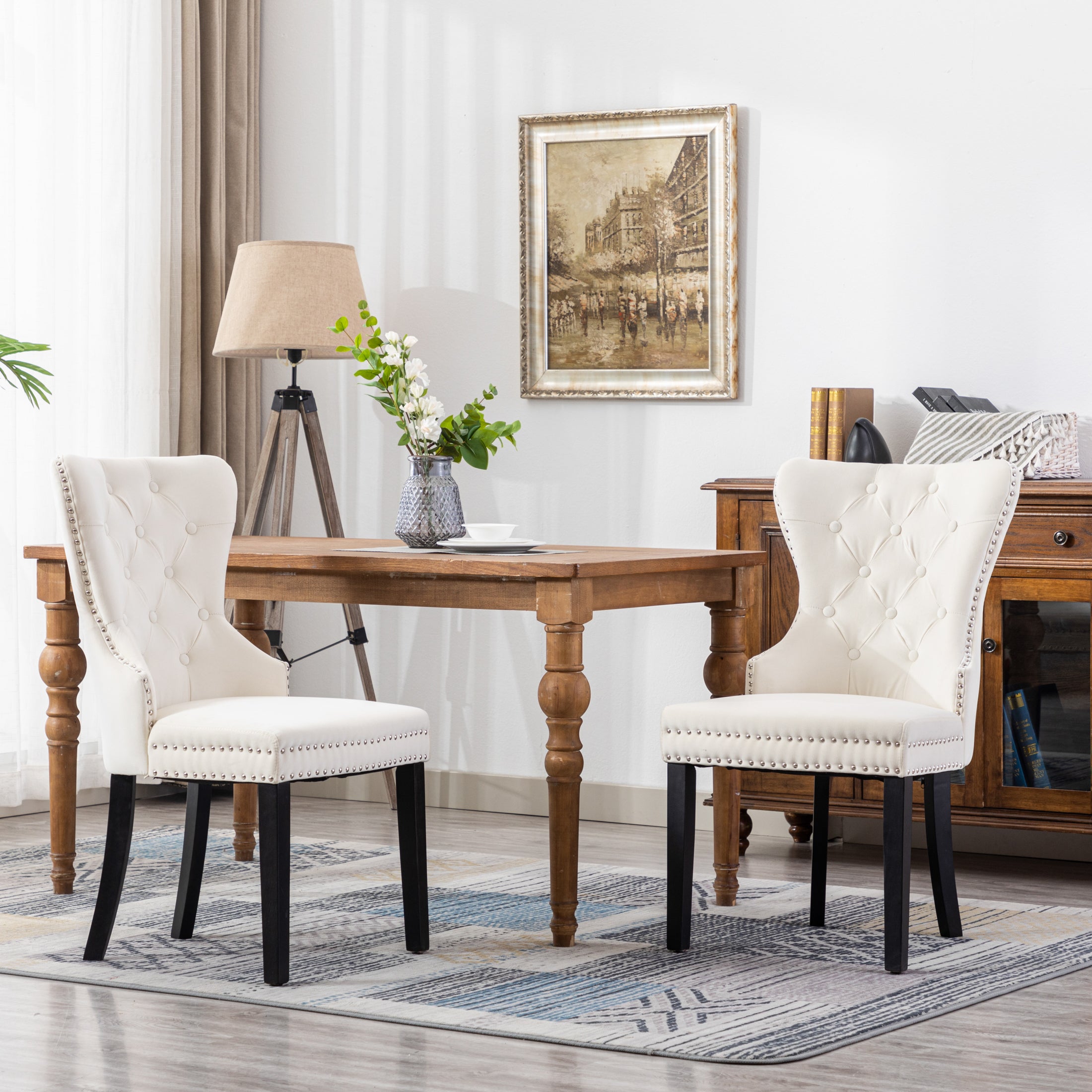 Hank Velvet Upholstered Tufted Dining Chairs (Set of 2)