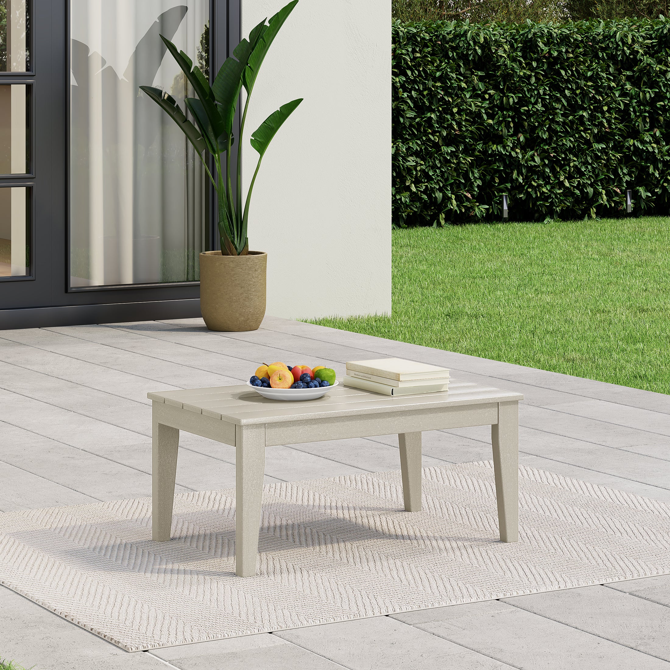 Paradise Low Outdoor HDPE Patio Rectangle Coffee Table