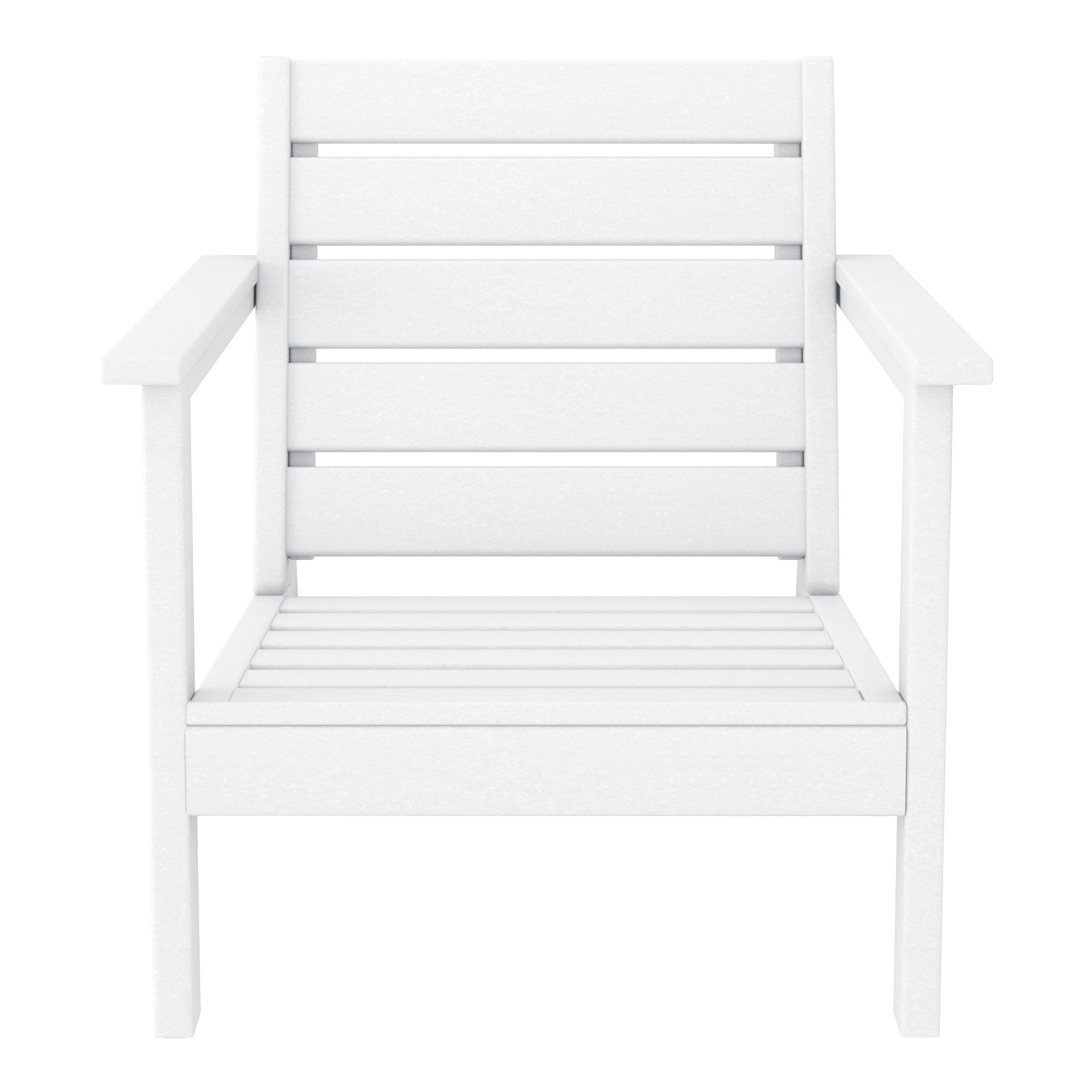 Portsmouth Outdoor Modern HDPE Patio Club Chair with Deep Seat Cushions