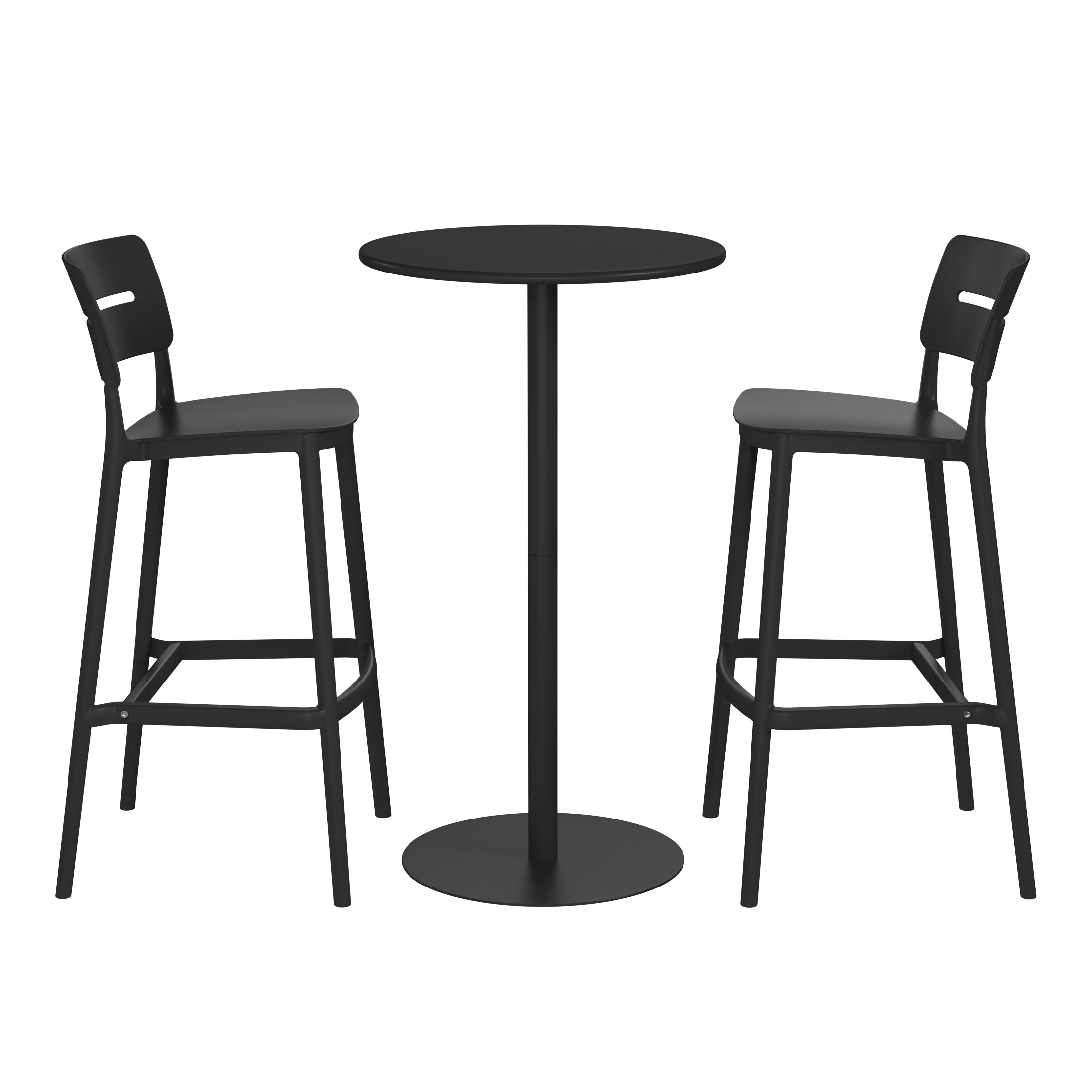 Sunshine 3-Piece Outdoor Adjustable Round Bar Height Patio Table Dining Set