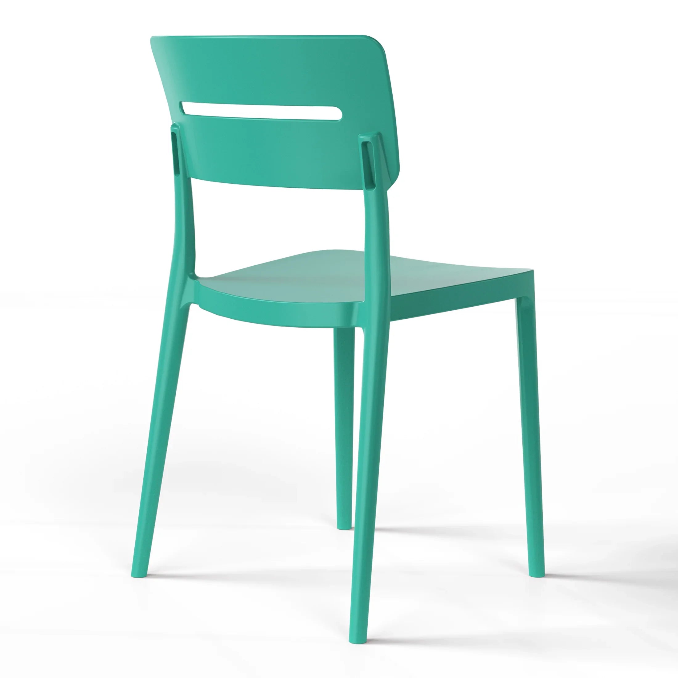 Sunshine Modern 5-Piece Resin Round Patio Dining Table Set with Stackable Patio Dining Chairs