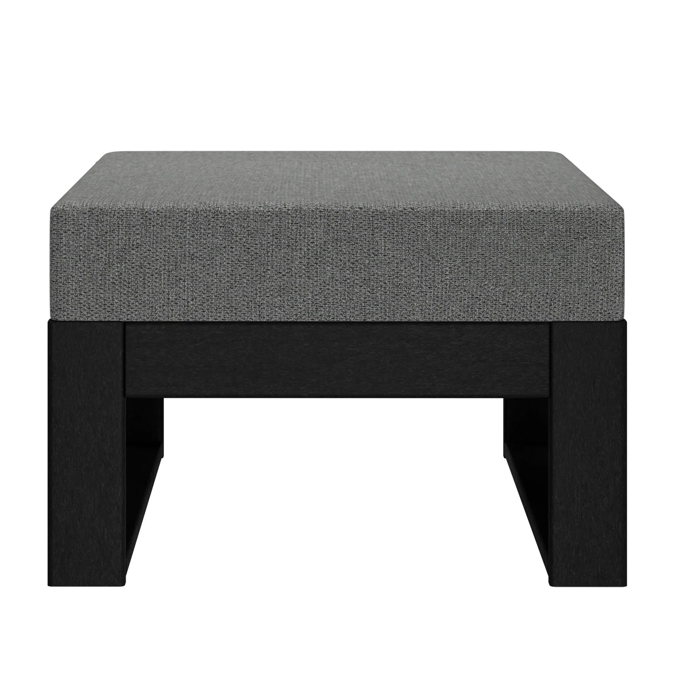 Rockaway Outdoor HDPE Patio Ottoman with Waterproof Olefin Cushions