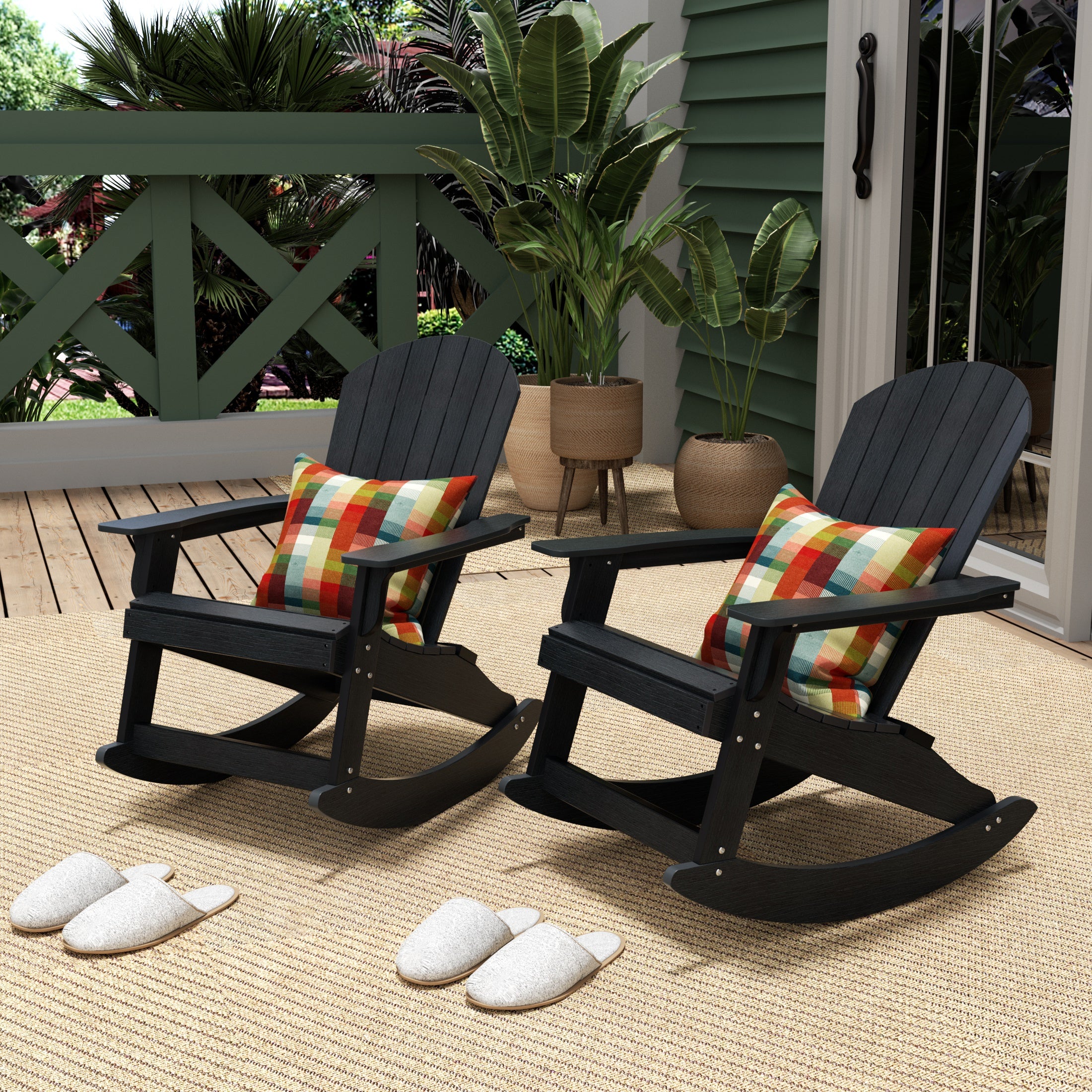 Florence HIPS Outdoor Rocking Adirondack Chair (Set of 2)