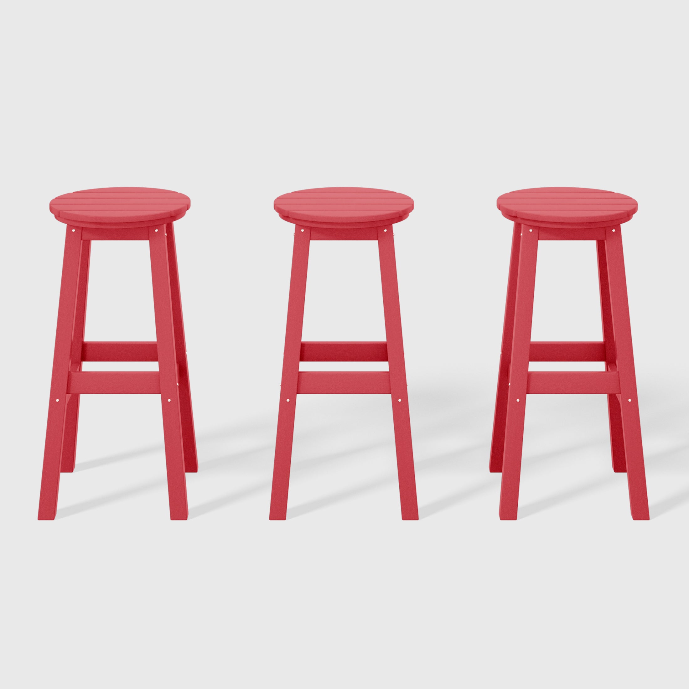 Paradise 29" HDPE Outdoor Patio Round Bar Stool Set of 3