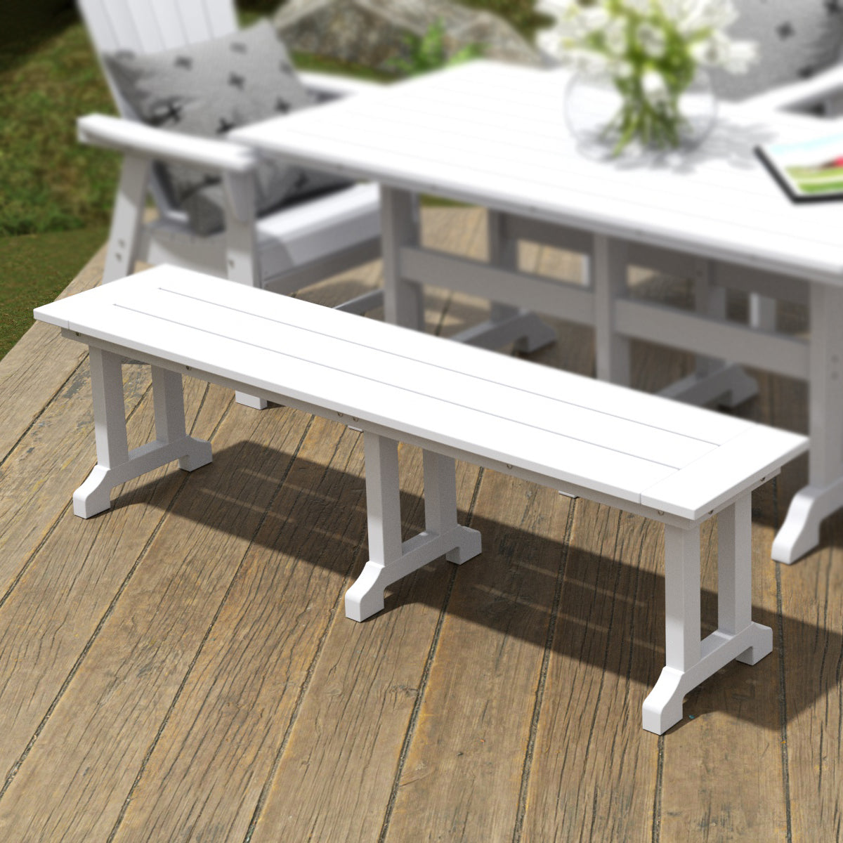 Paradise 65" Outdoor Patio Trestle Dining Bench