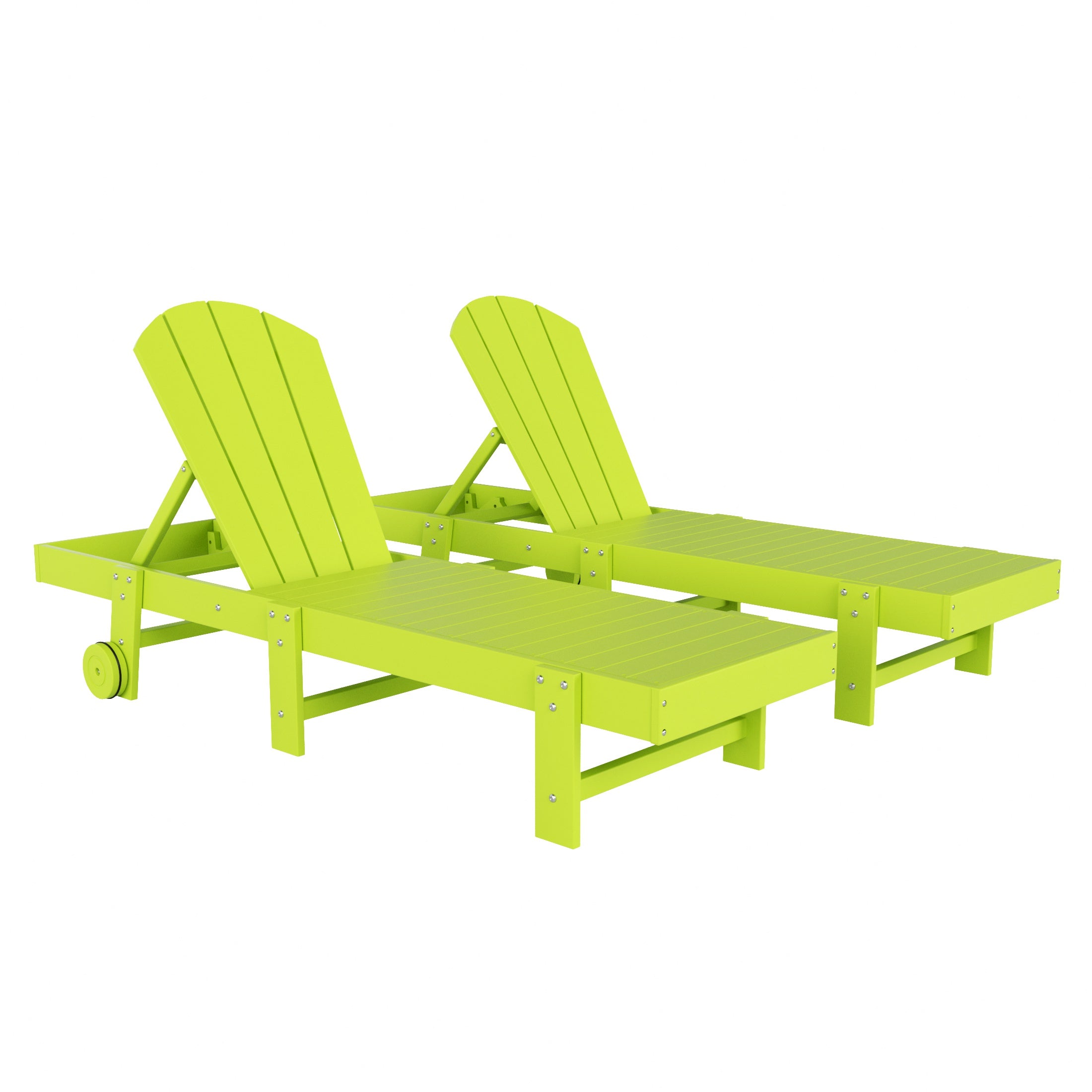 Paradise Adirondack Poly Reclining Chaise Lounge With Wheels (Set Of 2)