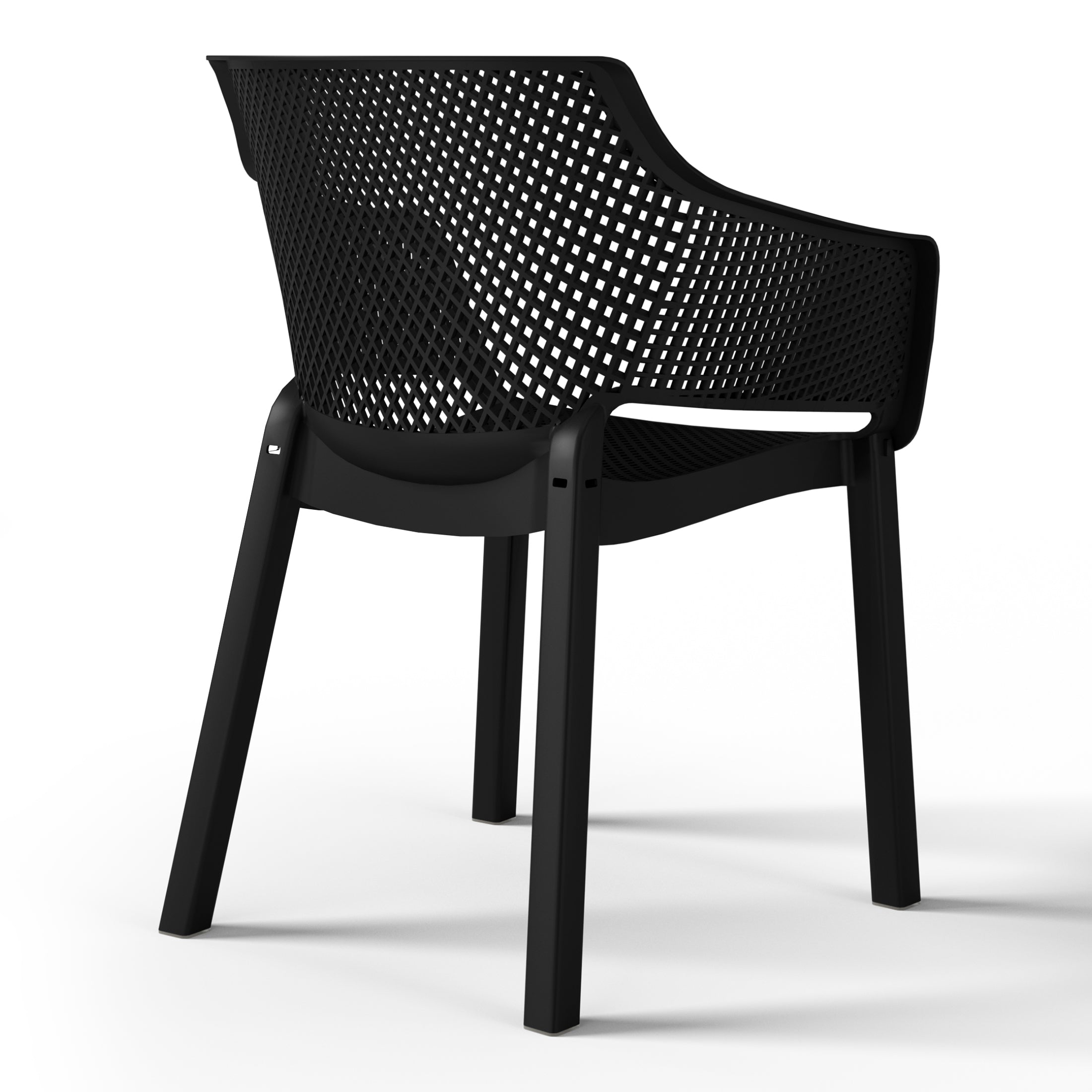 Sunshine Outdoor Modern Stackable Plastic Resin Patio Dining Armchair (Set of 4)