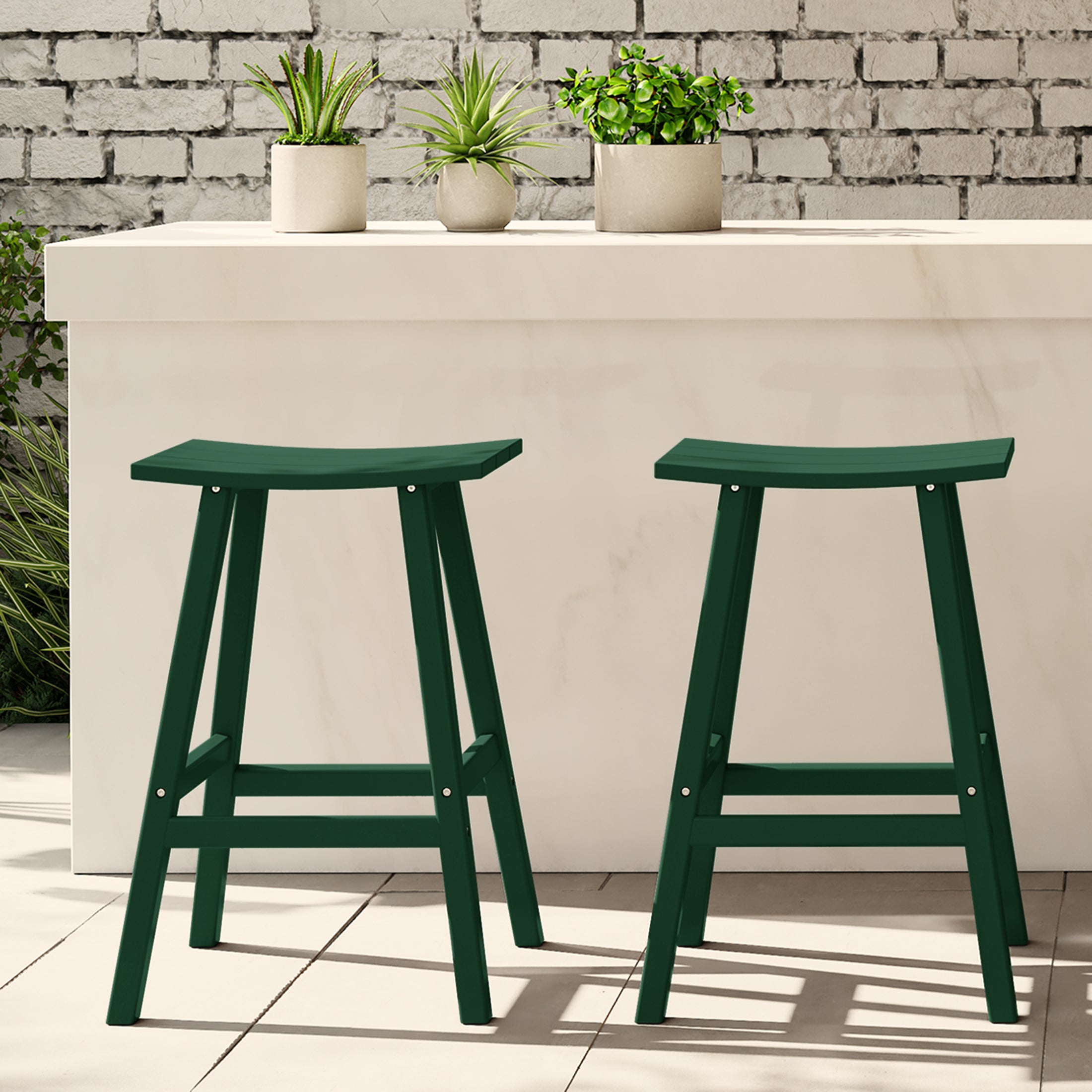 Paradise 2 piece set of 29" height Outdoor / Patio Saddle bar stools
