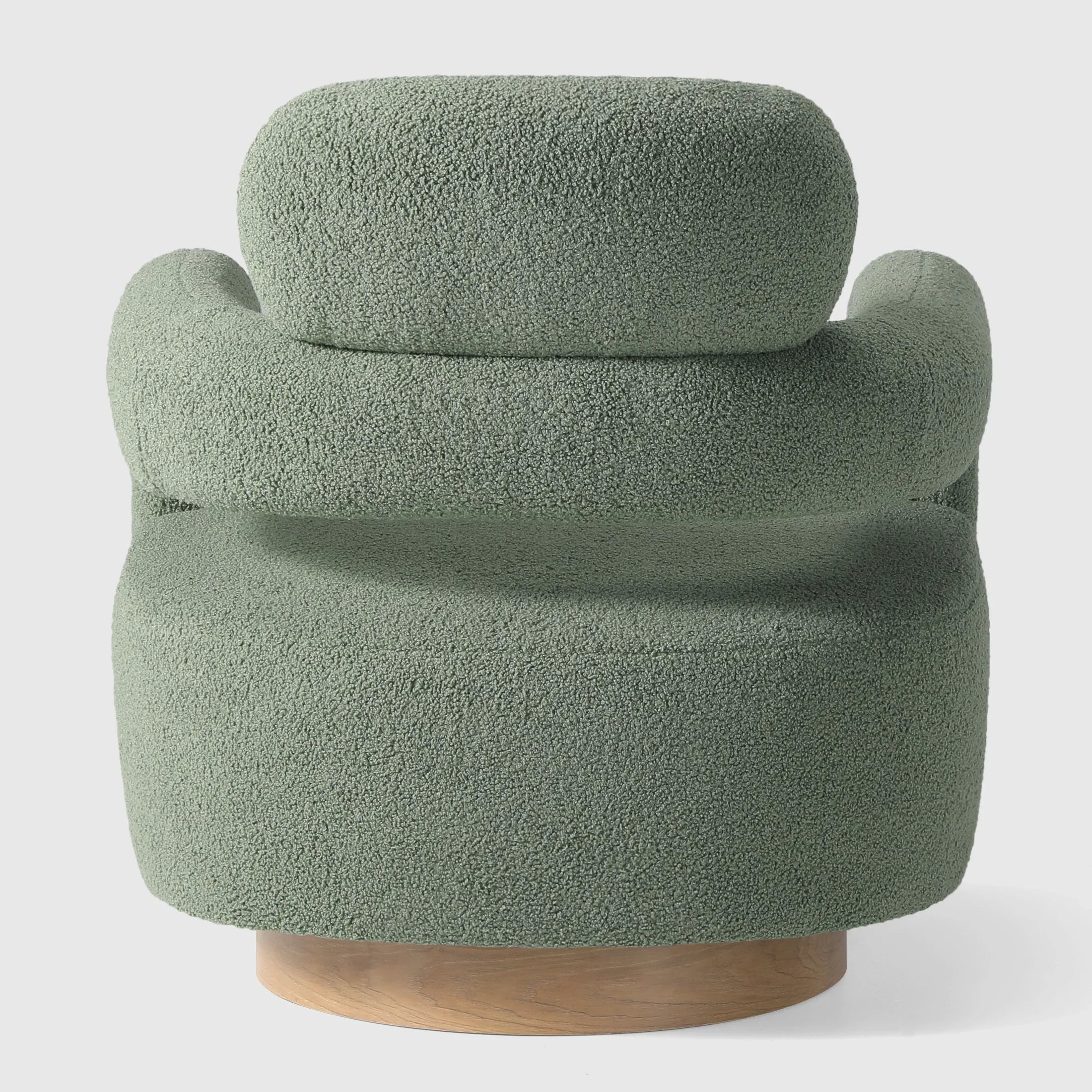 Celine Mid-Century Modern Sherpa Swivel Barrel Accent Chair