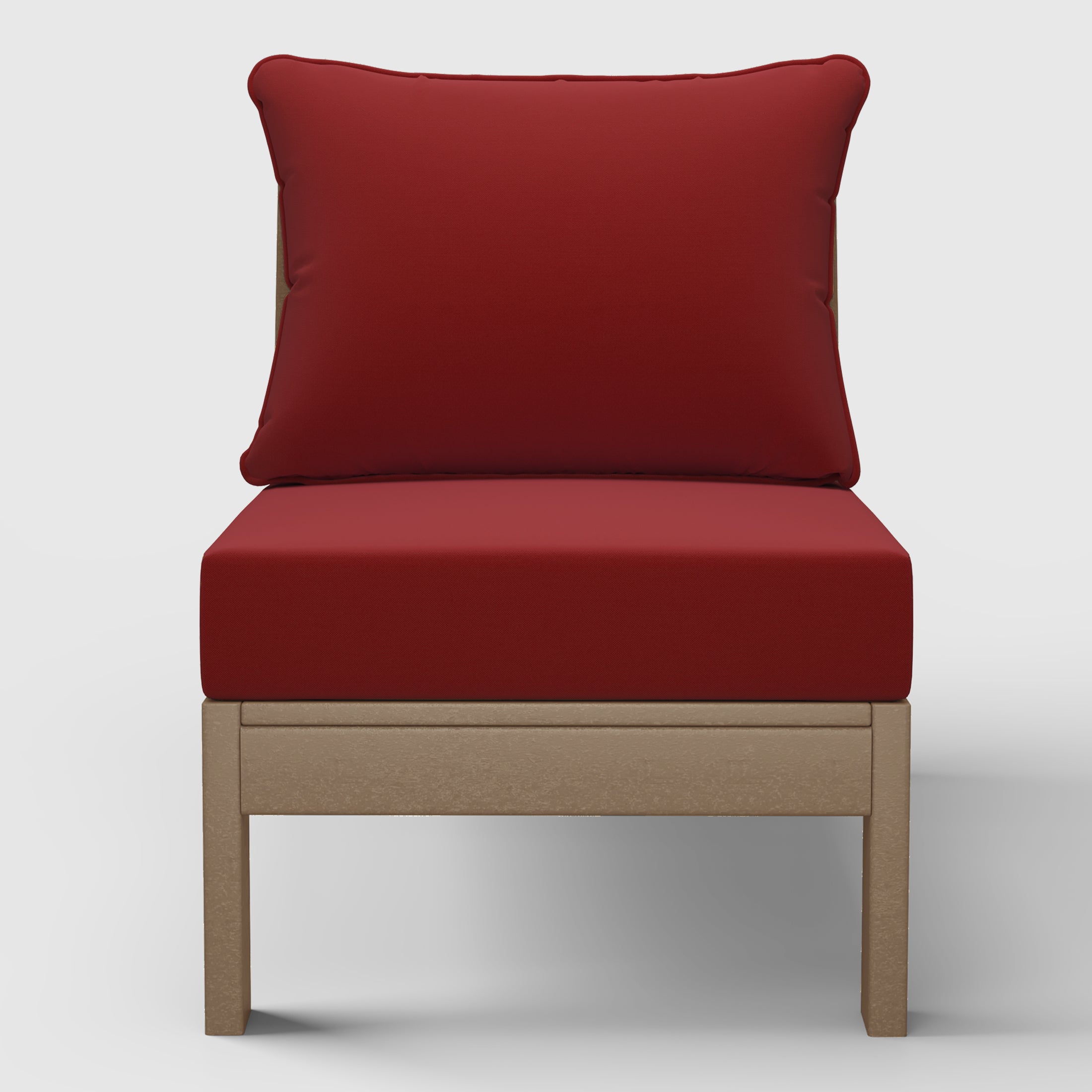 Portsmouth Outdoor HDPE Deep Seating Modular Armless Patio Chair with Patio Cushions