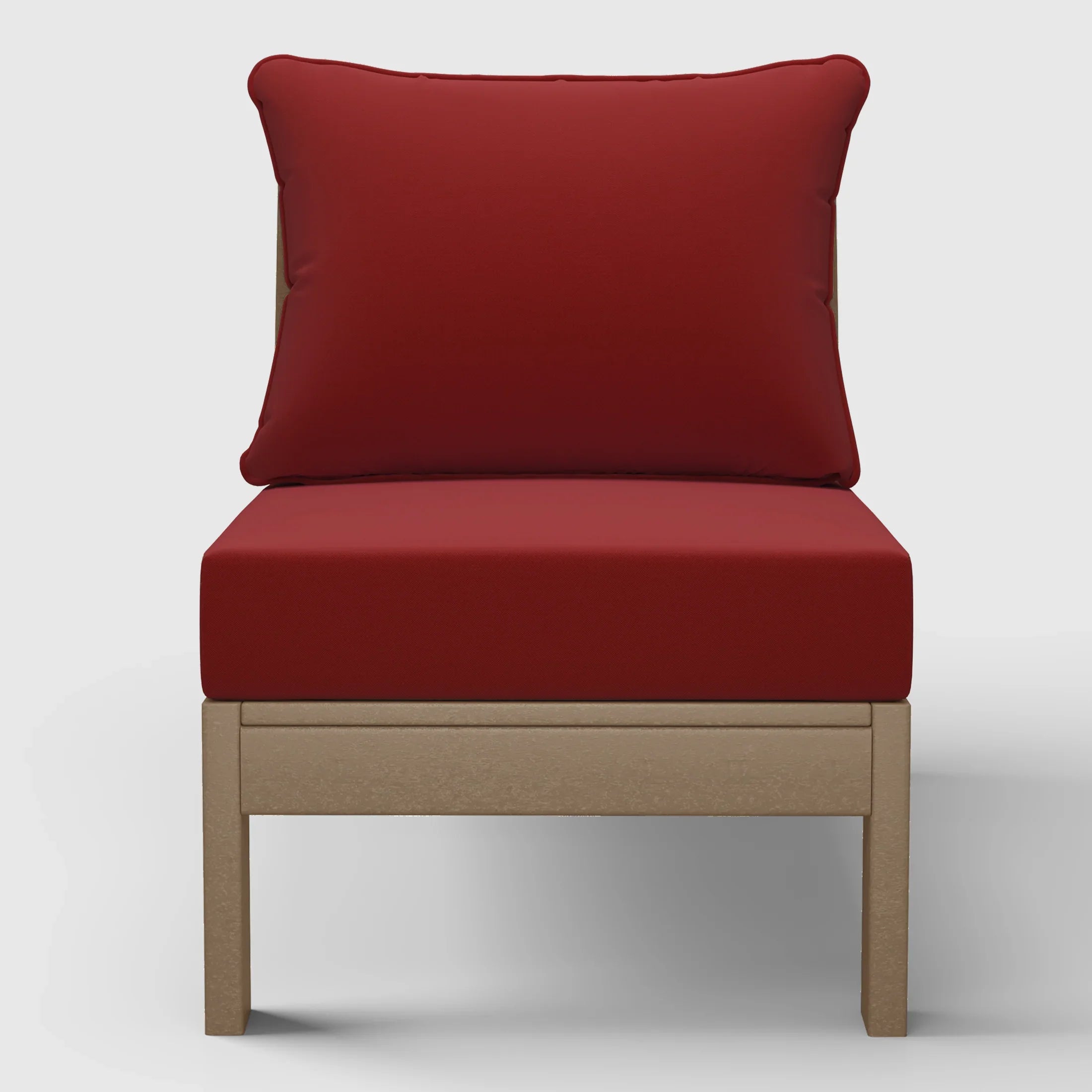 Portsmouth Outdoor HDPE Deep Seating Modular Armless Patio Chair with Patio Cushions