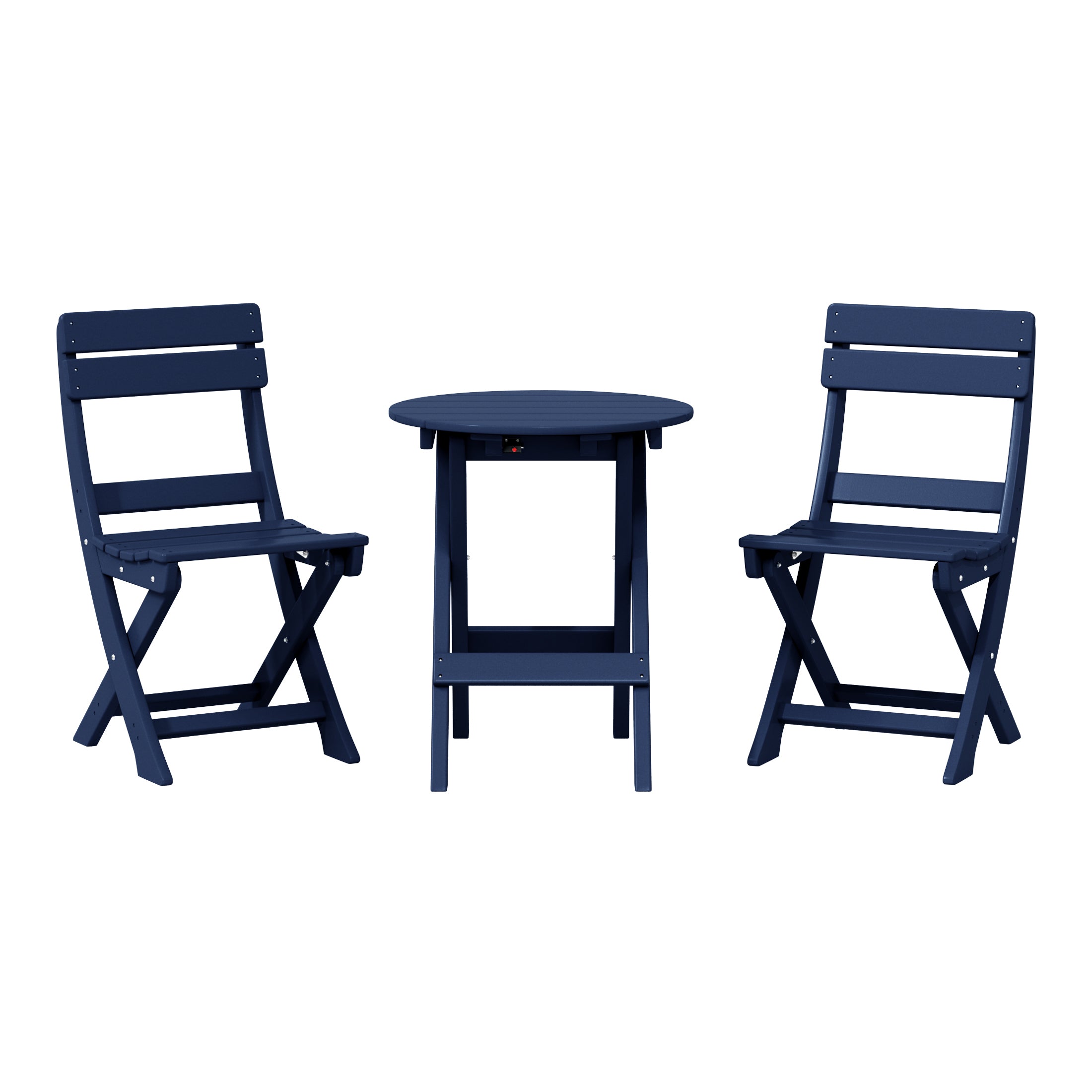 Paradise 3-Piece Outdoor HDPE Folding Patio Bistro Table and Chairs