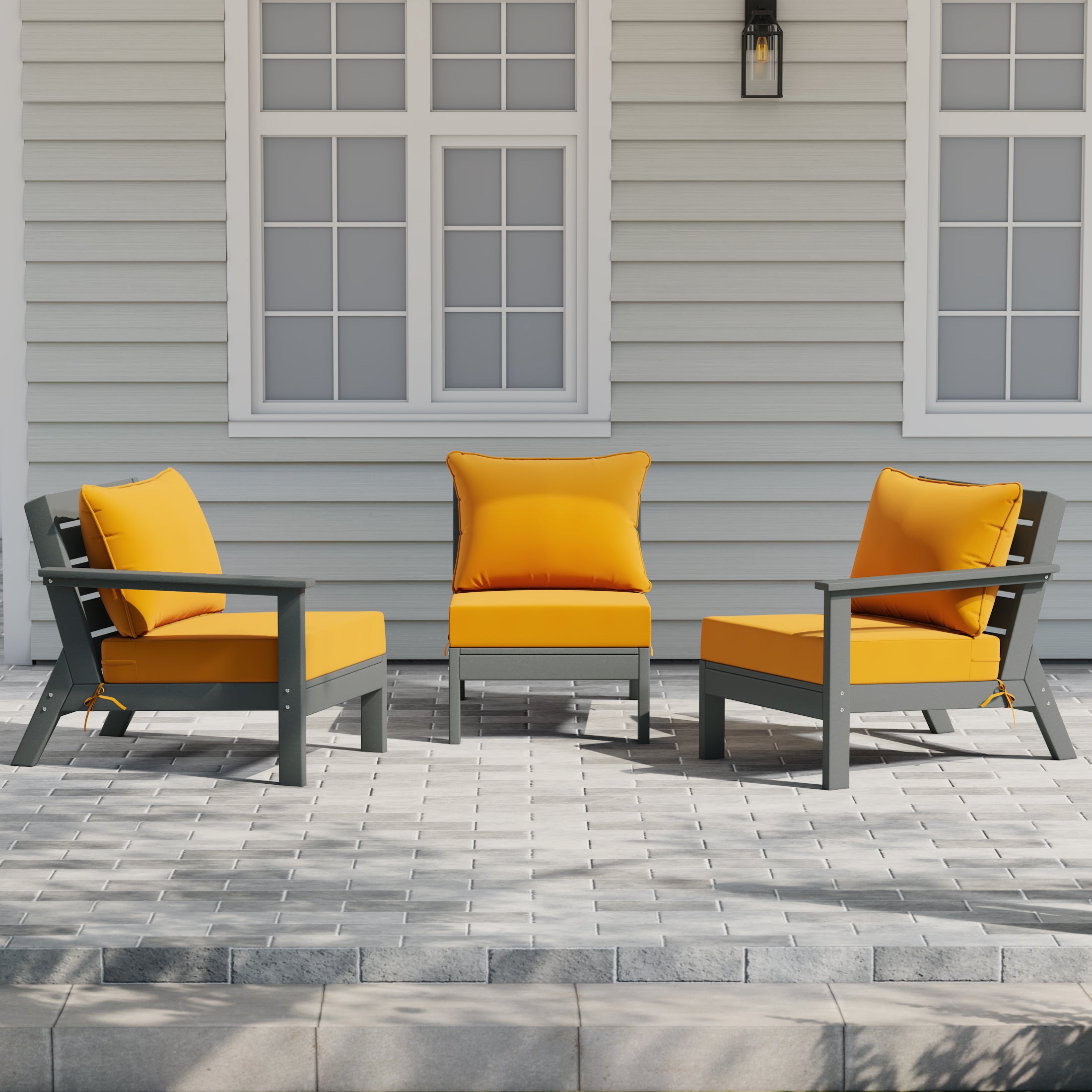 Portsmouth Outdoor Patio HDPE Sectional Sofa with Patio Cushions