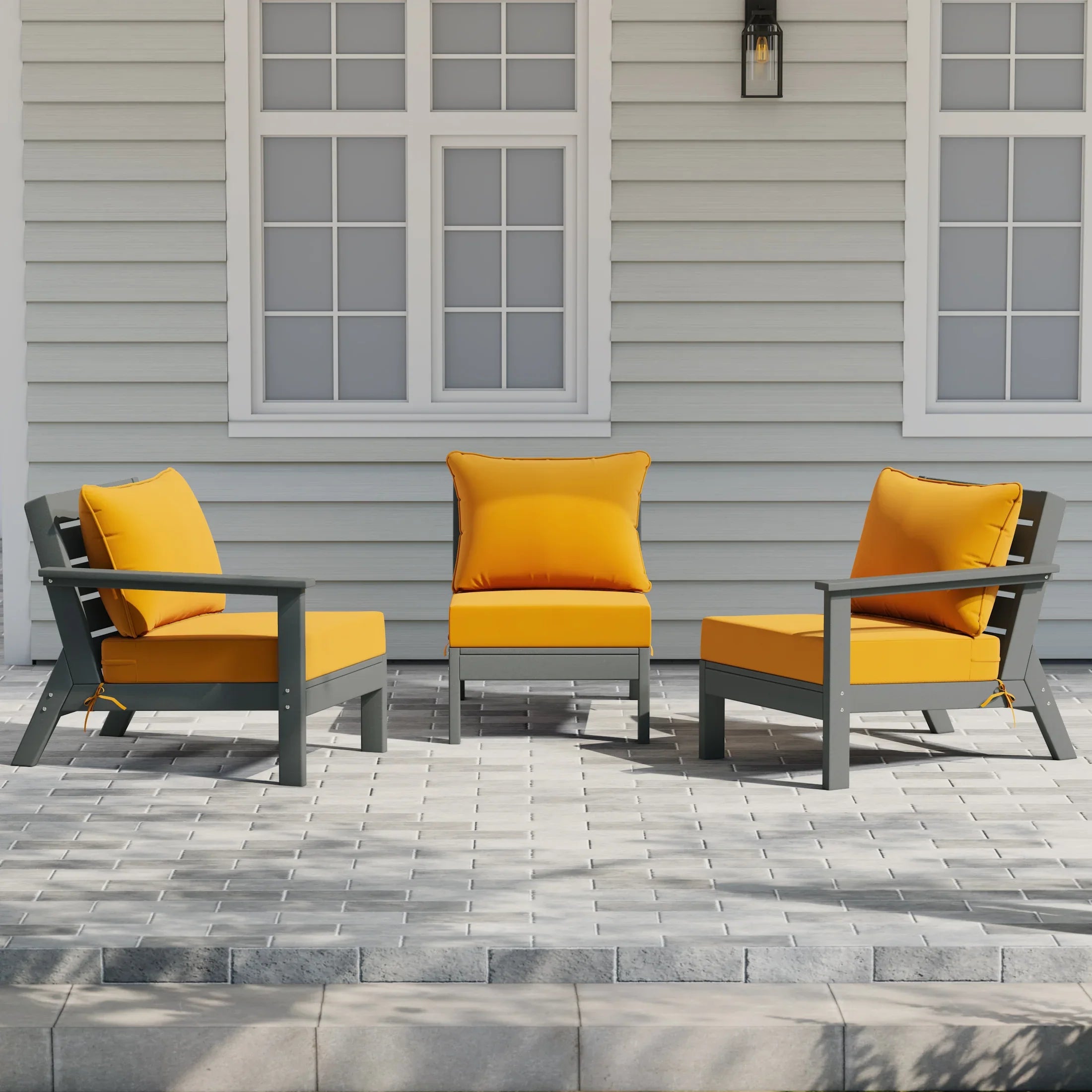 Portsmouth Outdoor Patio HDPE Sectional Sofa with Patio Cushions