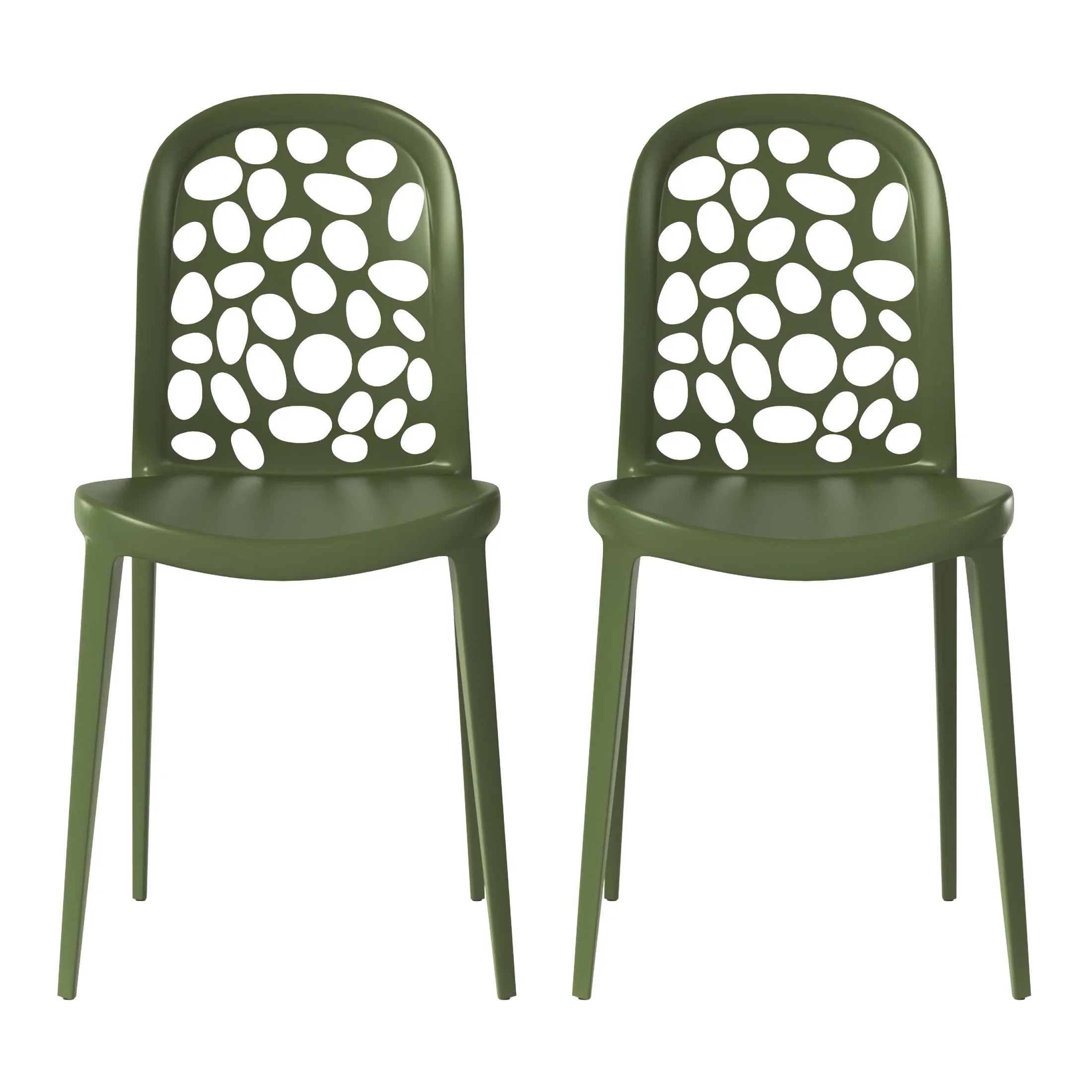 Sunshine Outdoor Modern Stackable Patio Dining Chairs (Set of 2)