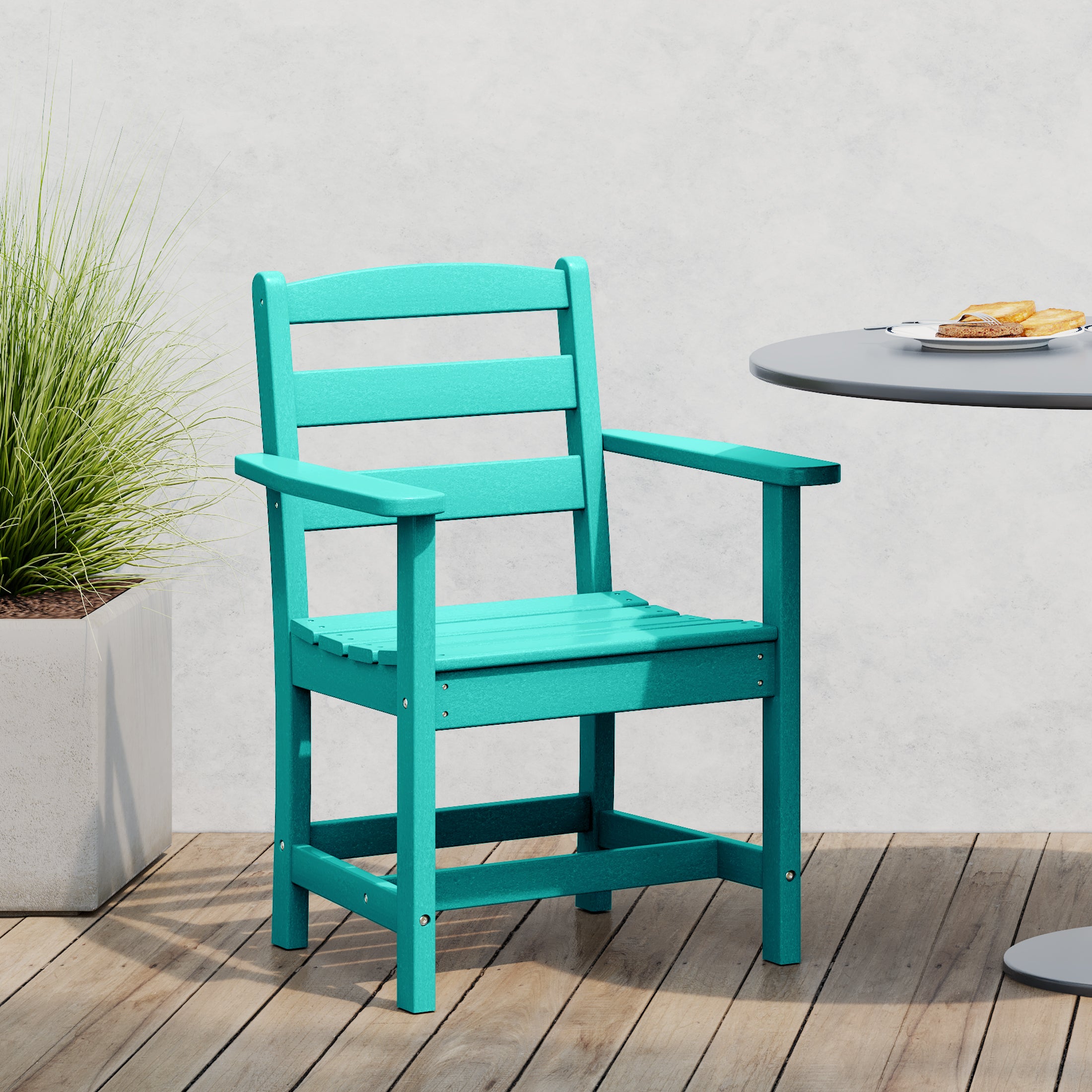Palms Outdoor HDPE Patio Classic Dining Arm Chair