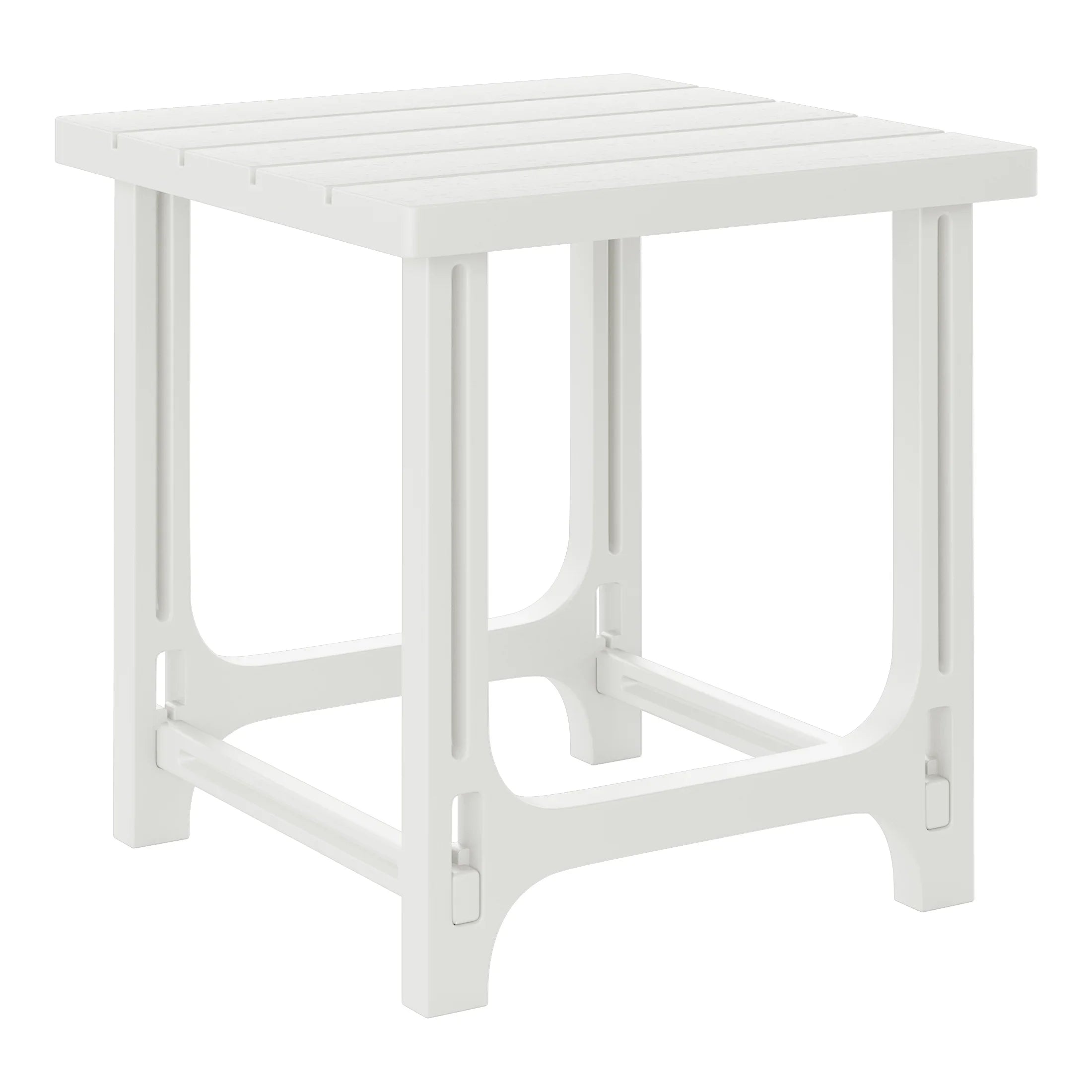 Cayman 2-Piece HDPE Plastic Adirondack Patio Chair With 18" Side Table Set
