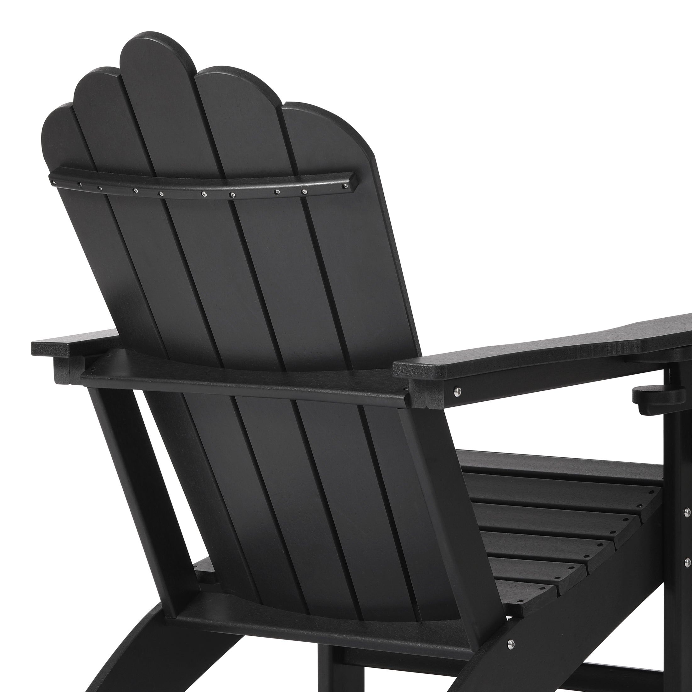 Lakeview Outdoor Patio HDPE Adirondack Chairs With Cup Holders (Set of 4)