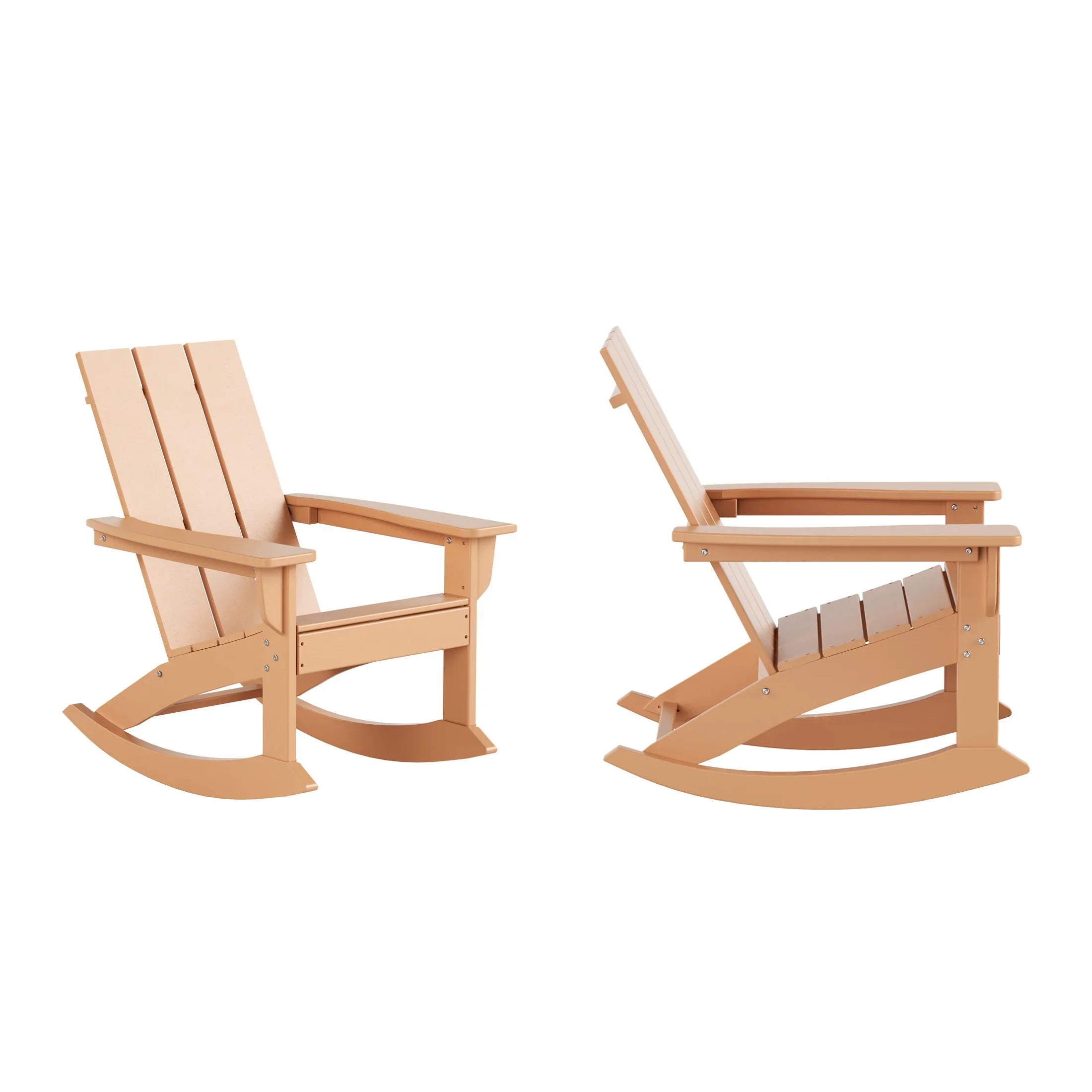 Palms Outdoor Patio Modern Adirondack Rocking Chair (Set of 2)