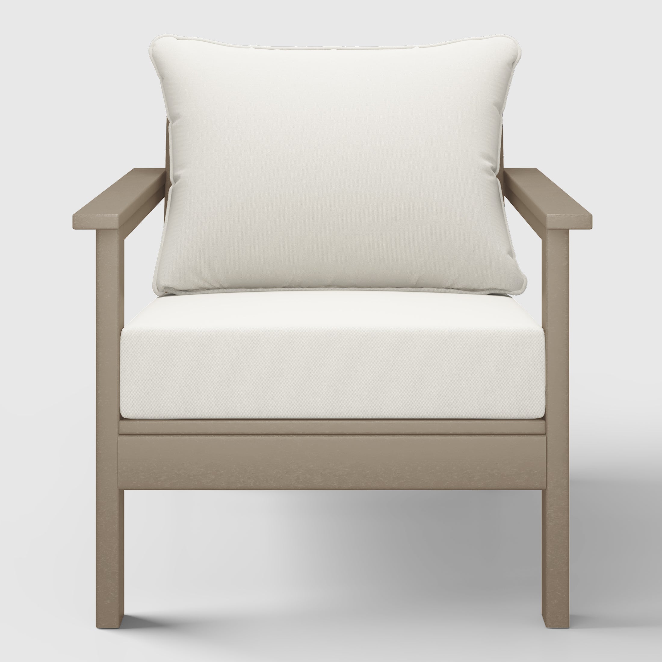 Portsmouth Outdoor Modern HDPE Patio Club Chair with Deep Seat Cushions