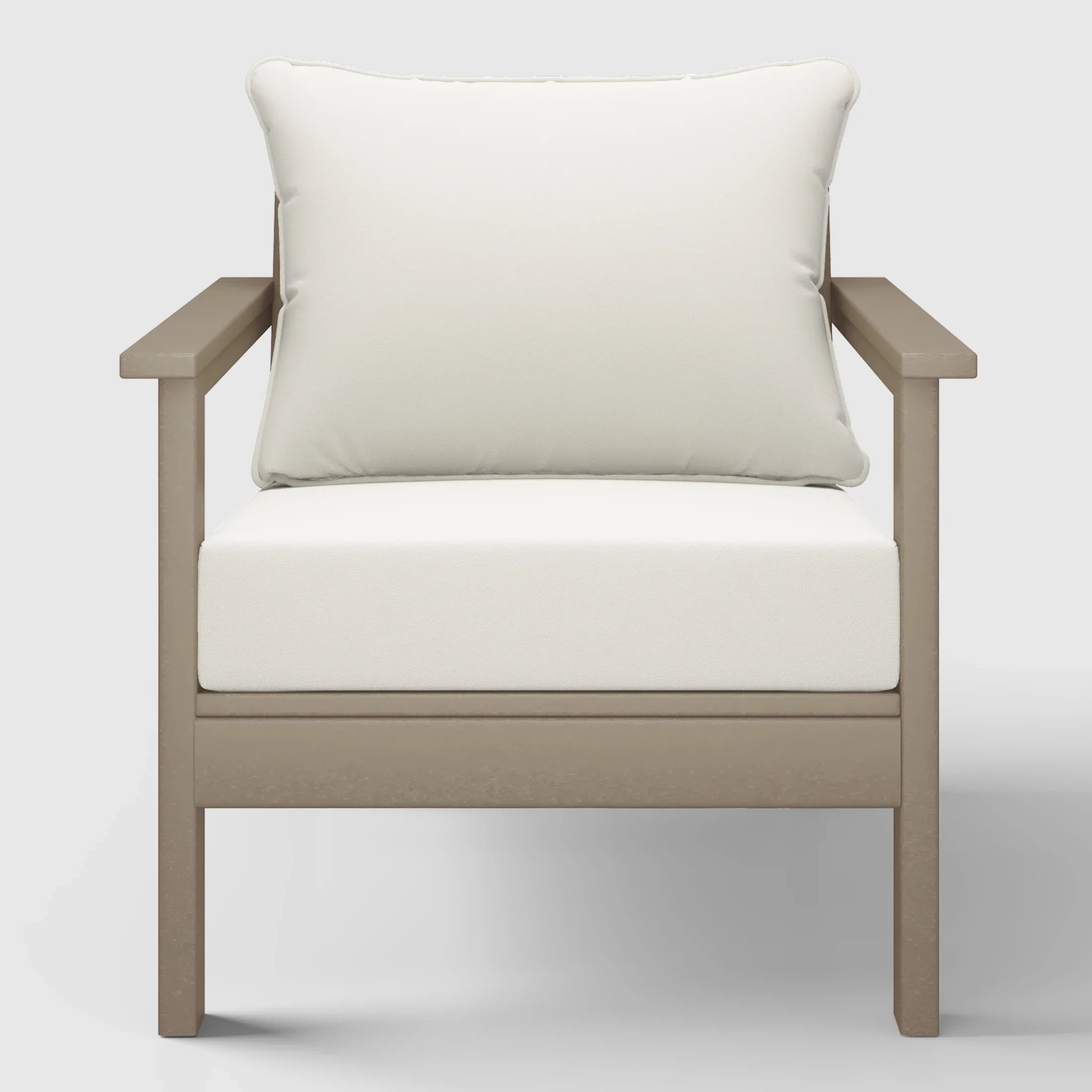 Portsmouth Outdoor Modern HDPE Patio Club Chair with Deep Seat Cushions