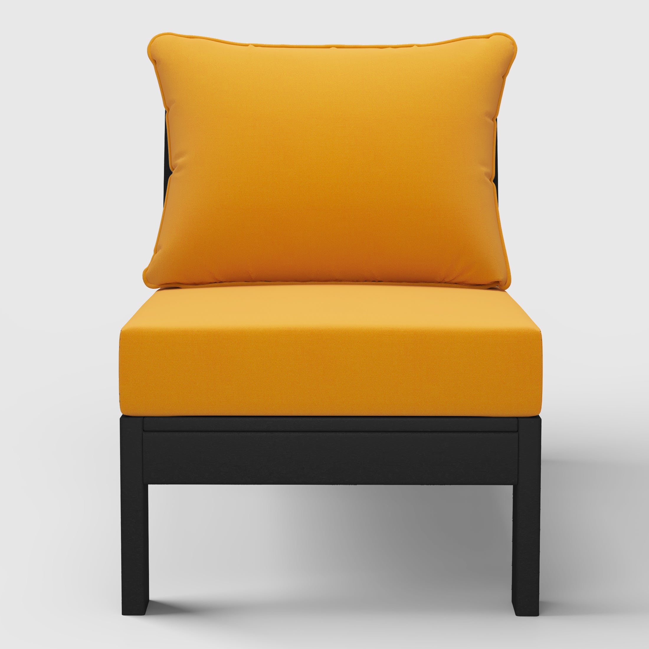 Portsmouth Outdoor HDPE Deep Seating Modular Armless Patio Chair with Patio Cushions